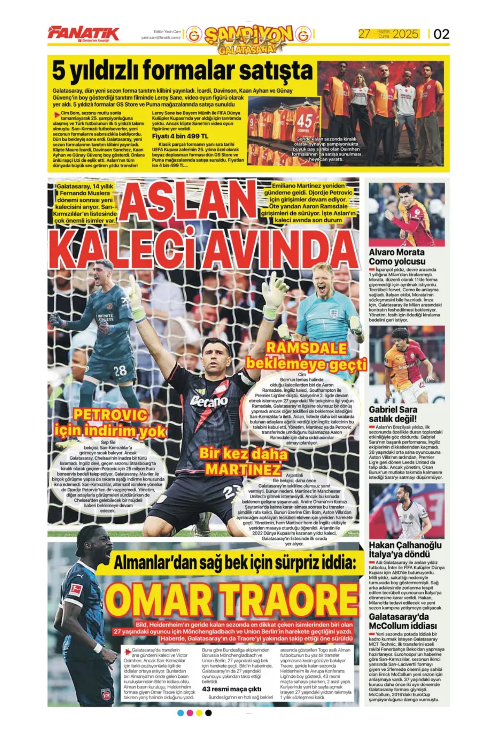 Sporda günün manşetleri... Galatasaray'a Osimhen müjdesi: Uğurcan Çakır'da sıcak saatler!