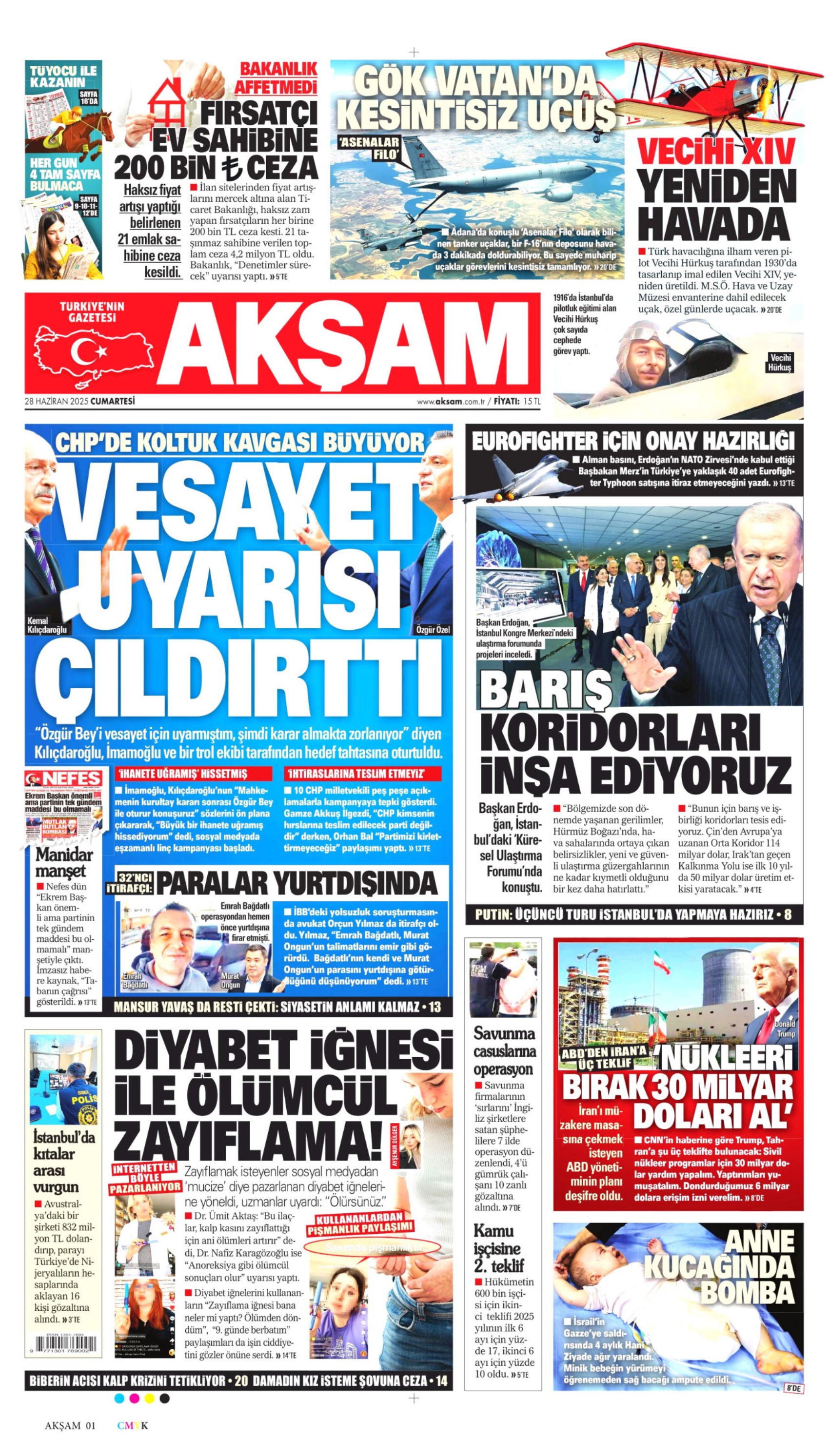 Gazete manşetleri: 3 CHP'linin görüşme trafiğinin detayları belli oldu