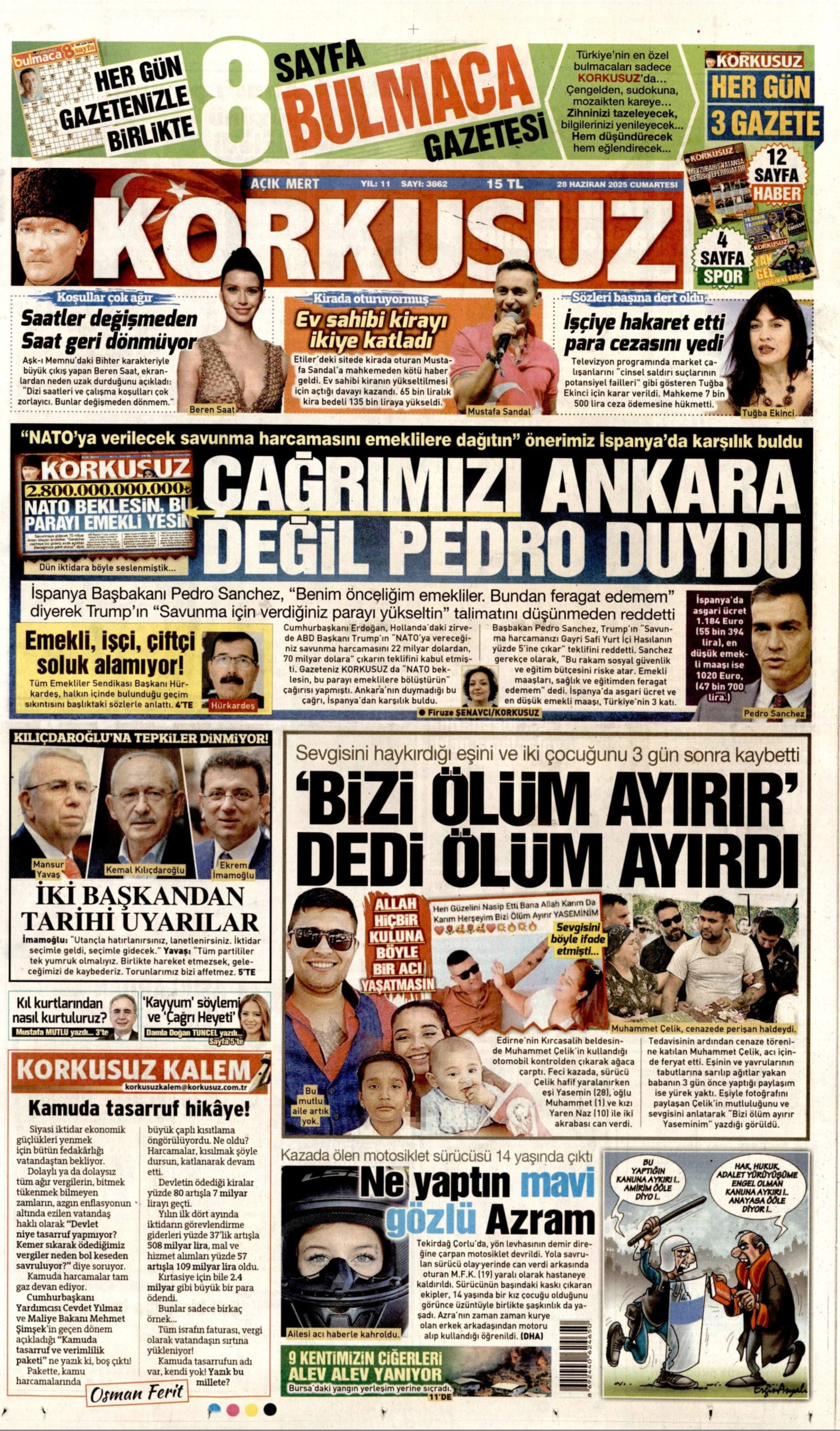 Gazete manşetleri: 3 CHP'linin görüşme trafiğinin detayları belli oldu