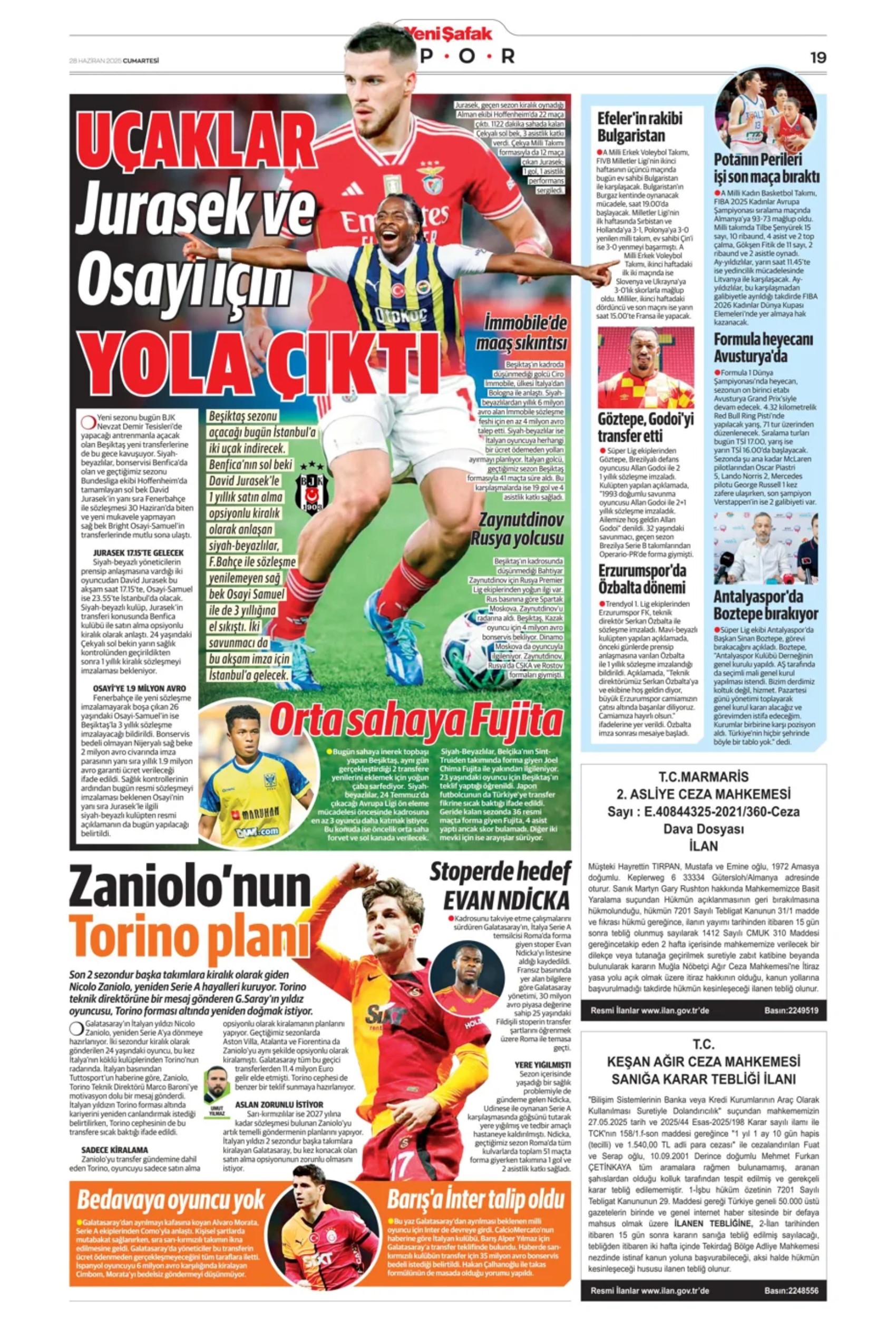 Sporda günün manşetleri... Duran için geri sayım, Osimhen için yeni formül