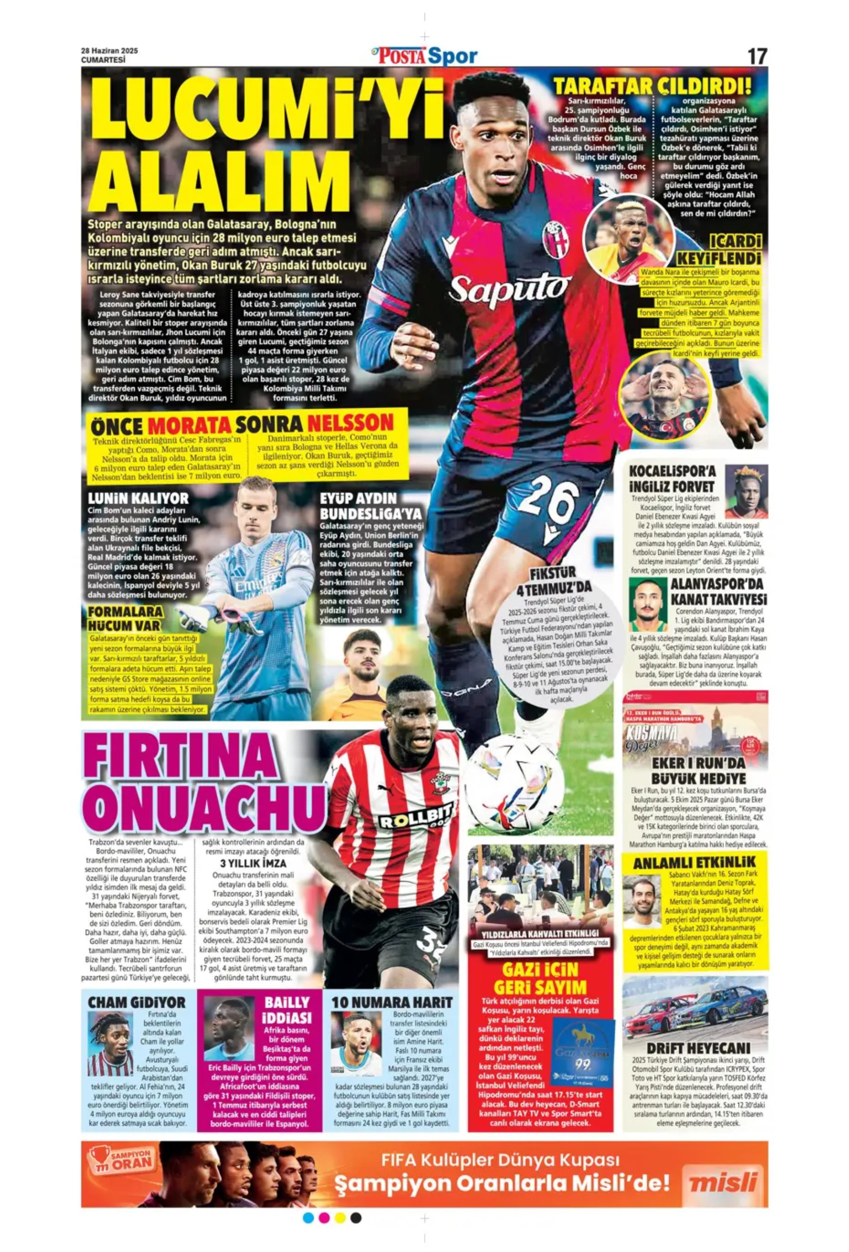 Sporda günün manşetleri... Duran için geri sayım, Osimhen için yeni formül