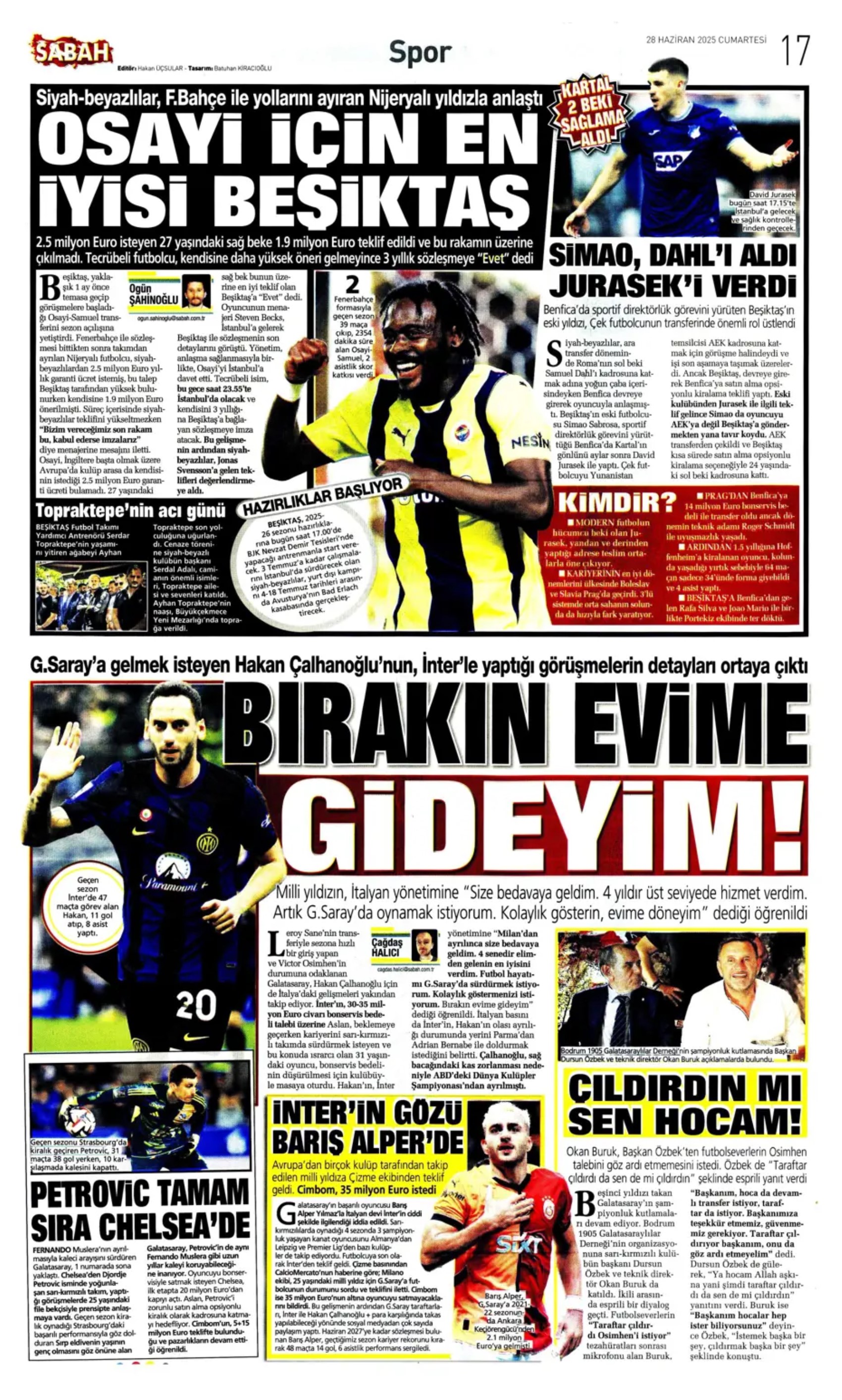 Sporda günün manşetleri... Duran için geri sayım, Osimhen için yeni formül