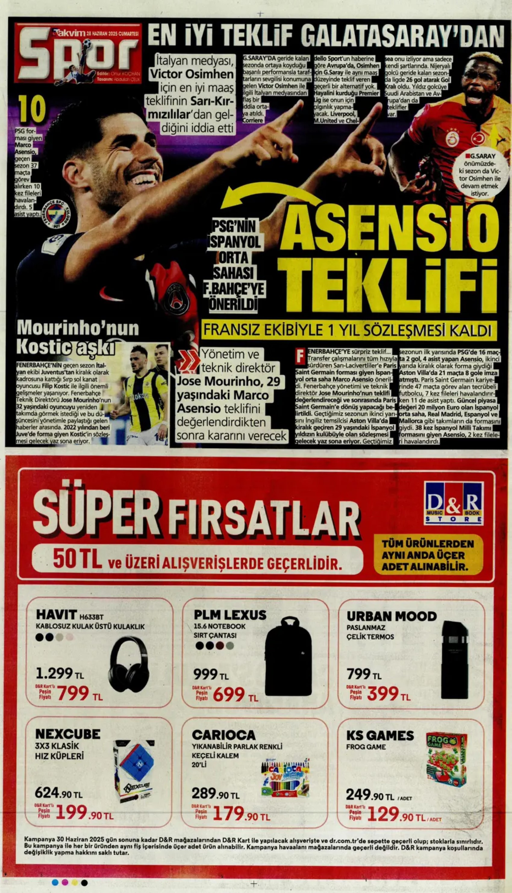Sporda günün manşetleri... Duran için geri sayım, Osimhen için yeni formül