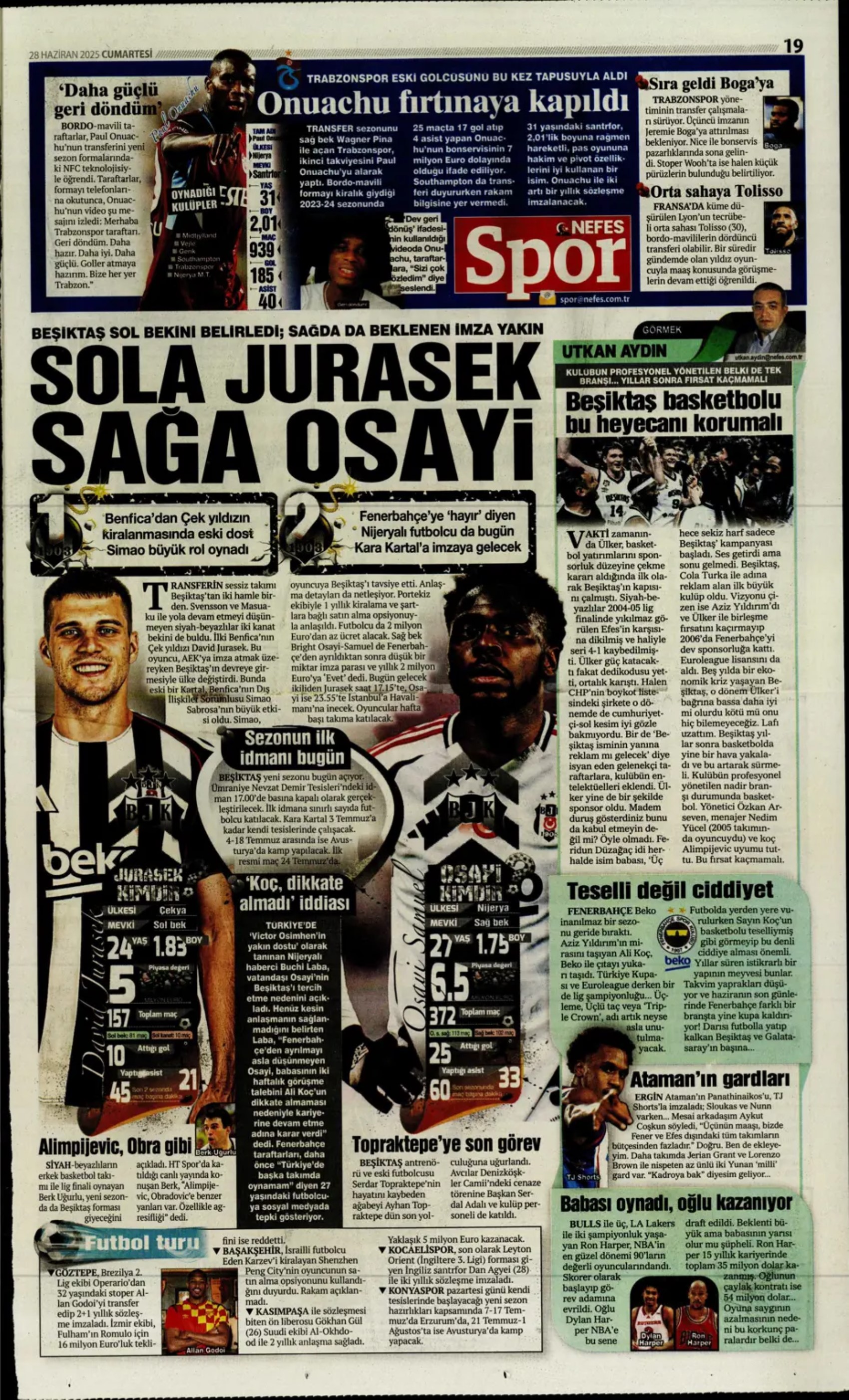 Sporda günün manşetleri... Duran için geri sayım, Osimhen için yeni formül
