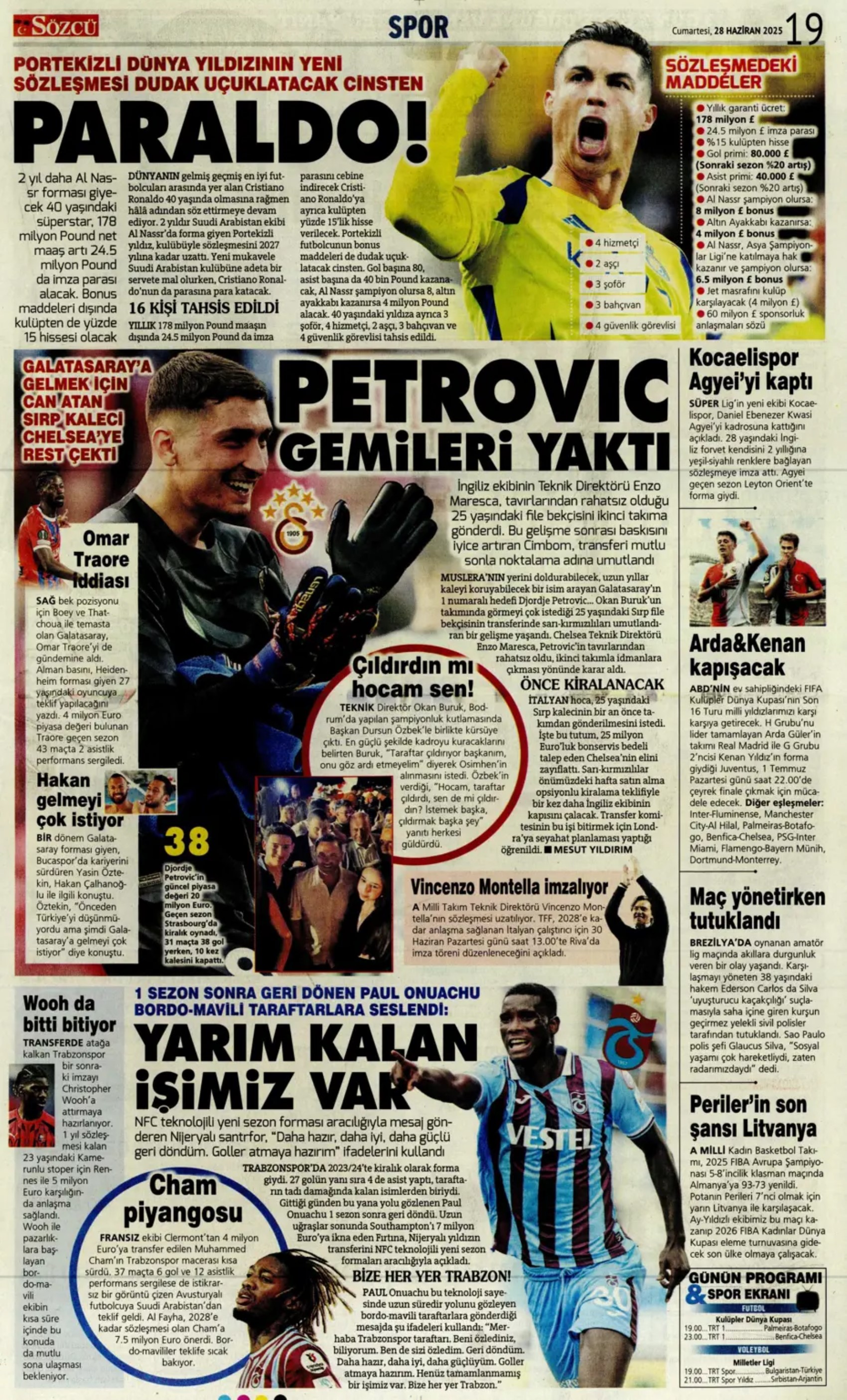 Sporda günün manşetleri... Duran için geri sayım, Osimhen için yeni formül