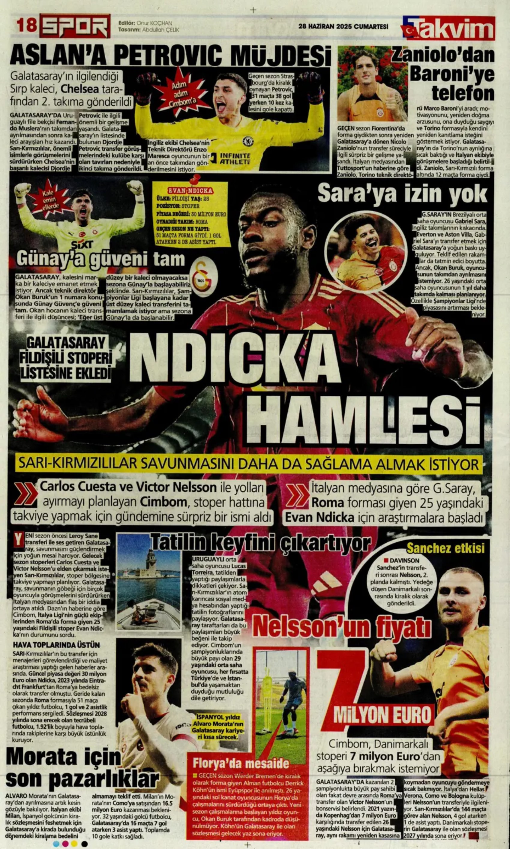 Sporda günün manşetleri... Duran için geri sayım, Osimhen için yeni formül