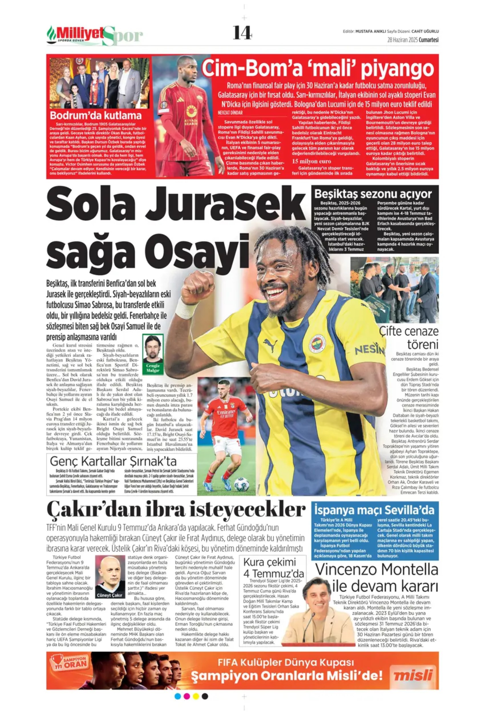 Sporda günün manşetleri... Duran için geri sayım, Osimhen için yeni formül