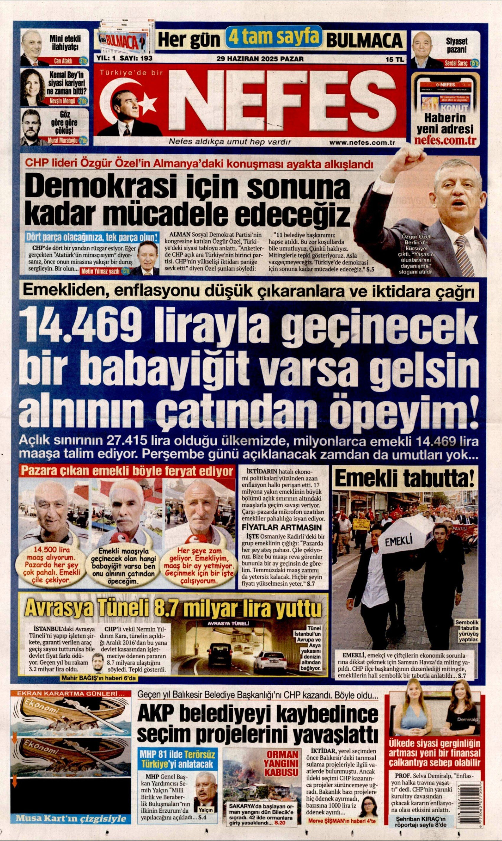 29 Haziran gazete manşetleri: Kemal Kılıçdaroğlu'na yönelik dikkat çeken manşet: 'Bölen oldunuz'