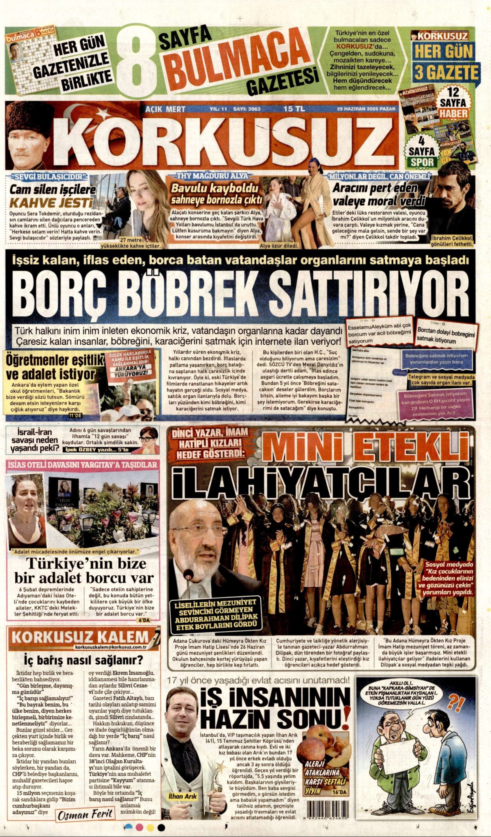 29 Haziran gazete manşetleri: Kemal Kılıçdaroğlu'na yönelik dikkat çeken manşet: 'Bölen oldunuz'