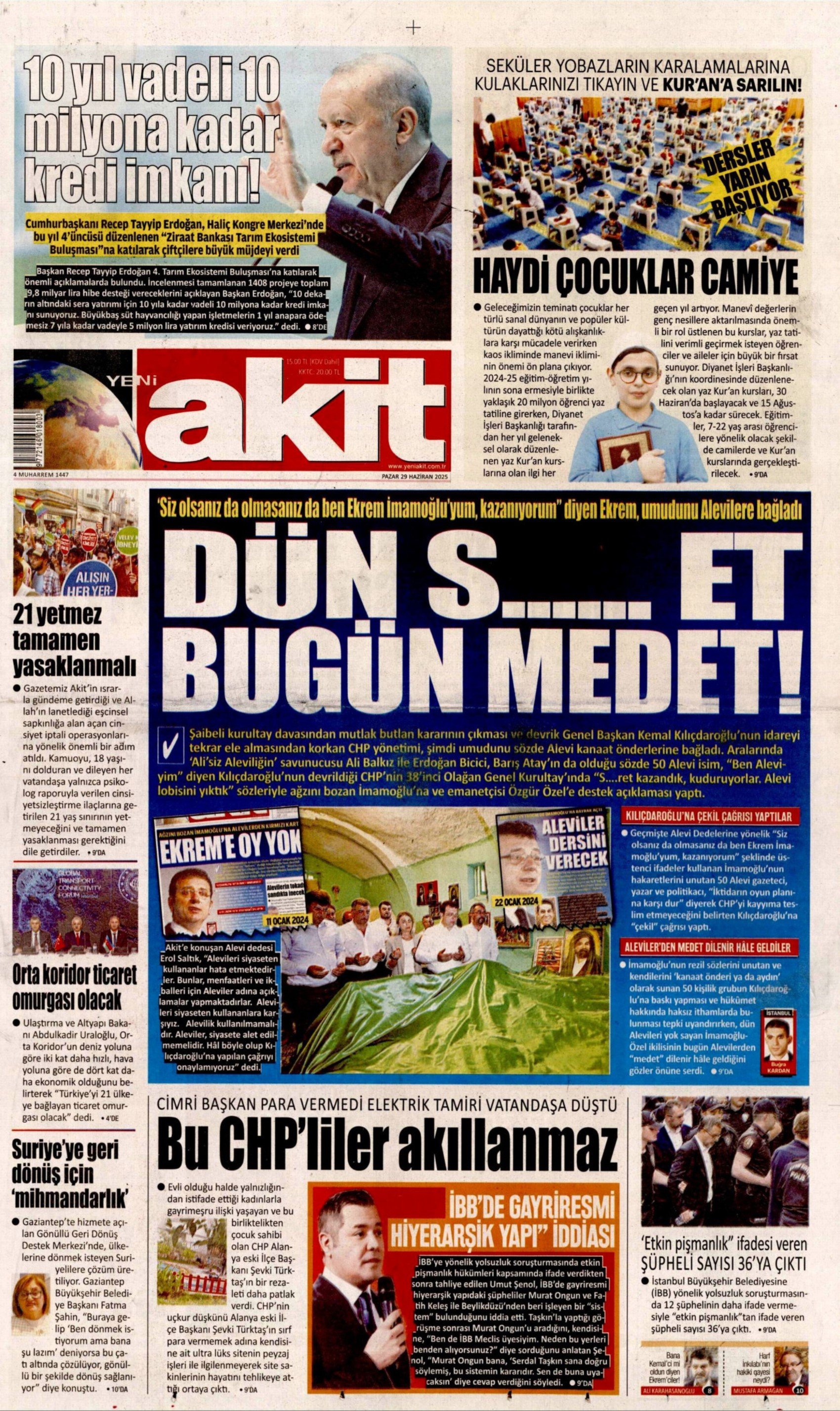29 Haziran gazete manşetleri: Kemal Kılıçdaroğlu'na yönelik dikkat çeken manşet: 'Bölen oldunuz'