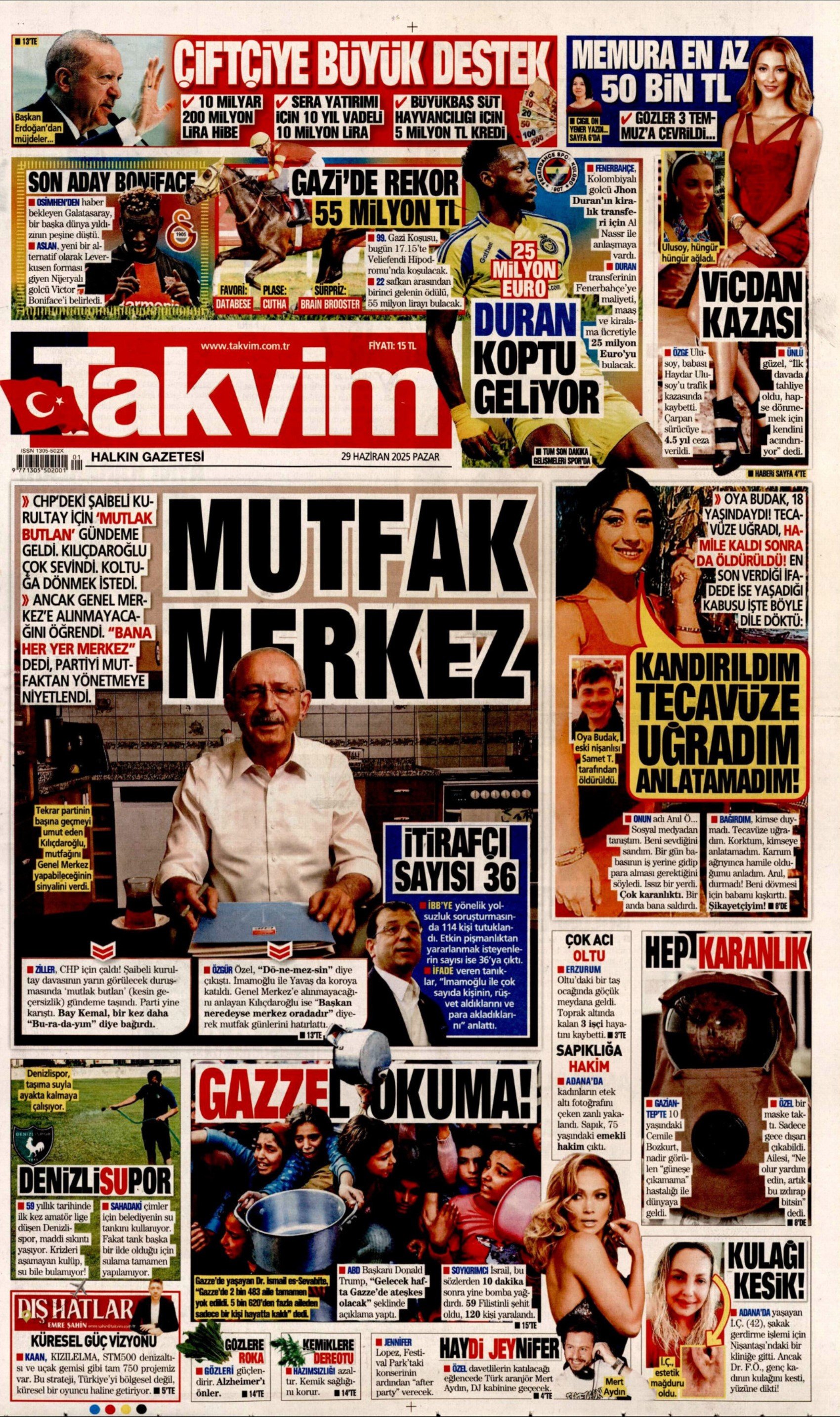 29 Haziran gazete manşetleri: Kemal Kılıçdaroğlu'na yönelik dikkat çeken manşet: 'Bölen oldunuz'