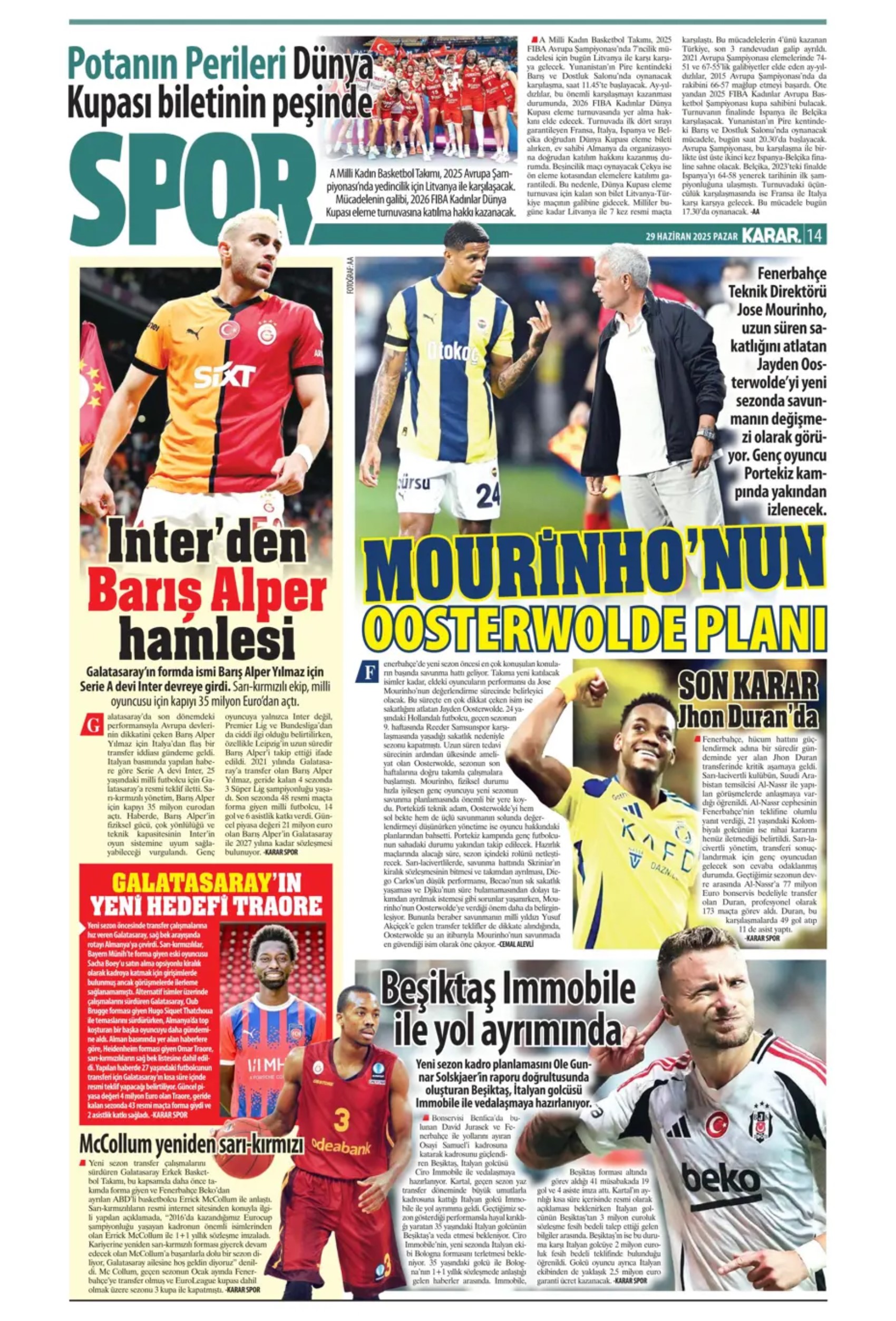 Sporda günün manşetleri... Uğurcan'ın Fenerbahçe'ye transferine veto: Galatasaray Osimhen'in alternatifini buldu!