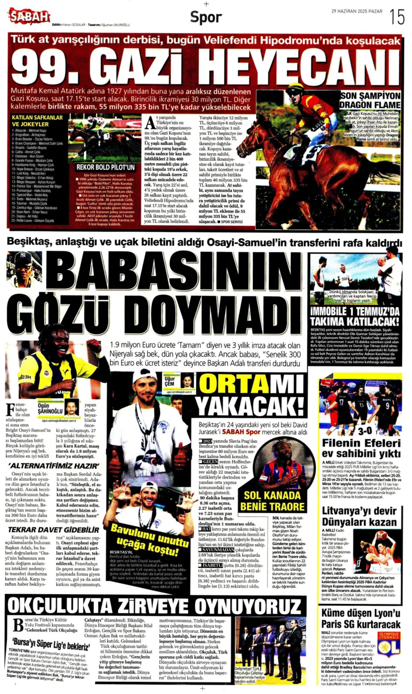 Sporda günün manşetleri... Uğurcan'ın Fenerbahçe'ye transferine veto: Galatasaray Osimhen'in alternatifini buldu!