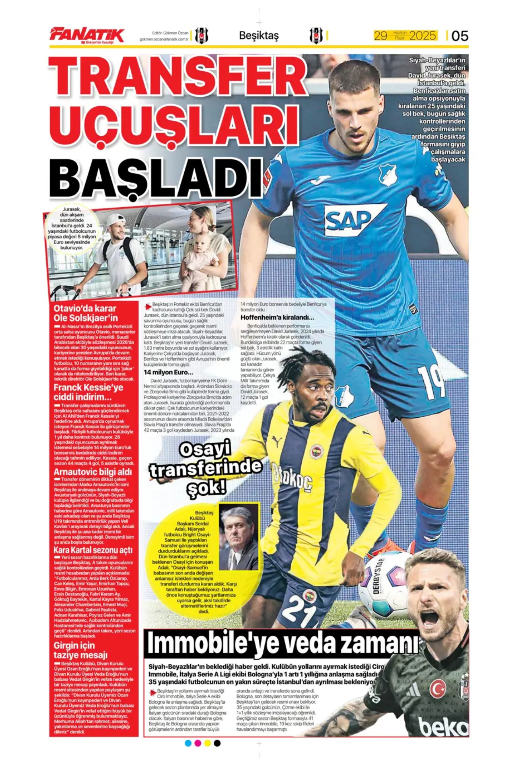 Sporda günün manşetleri... Uğurcan'ın Fenerbahçe'ye transferine veto: Galatasaray Osimhen'in alternatifini buldu!