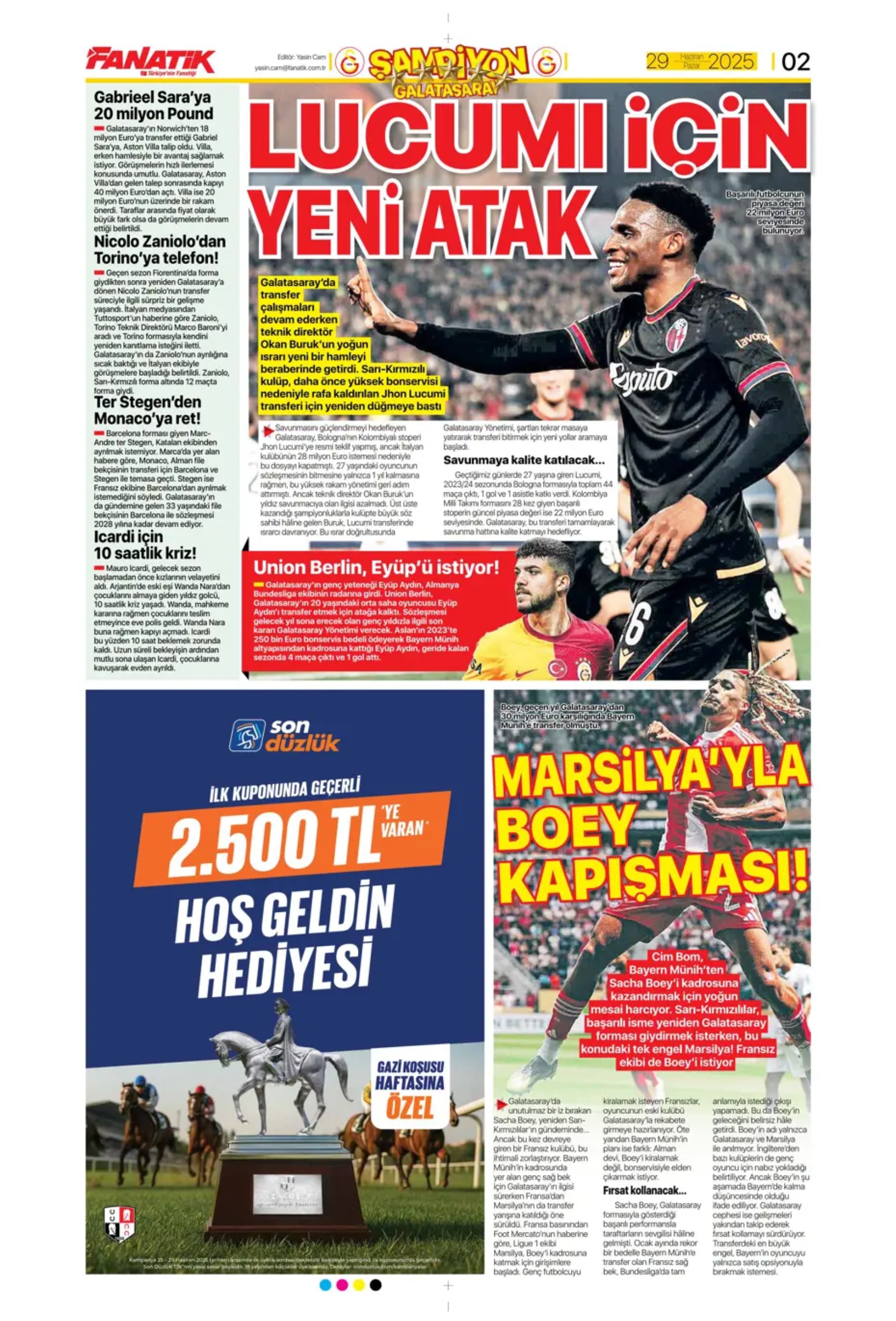 Sporda günün manşetleri... Uğurcan'ın Fenerbahçe'ye transferine veto: Galatasaray Osimhen'in alternatifini buldu!