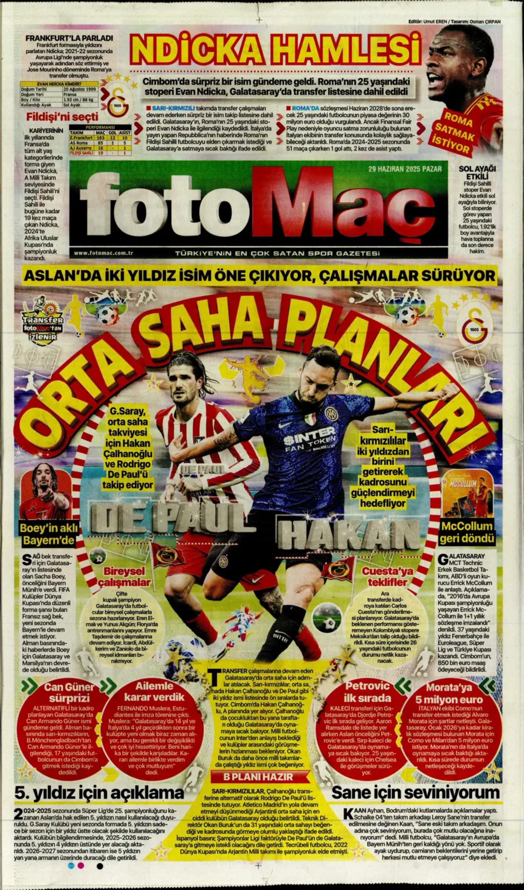 Sporda günün manşetleri... Uğurcan'ın Fenerbahçe'ye transferine veto: Galatasaray Osimhen'in alternatifini buldu!