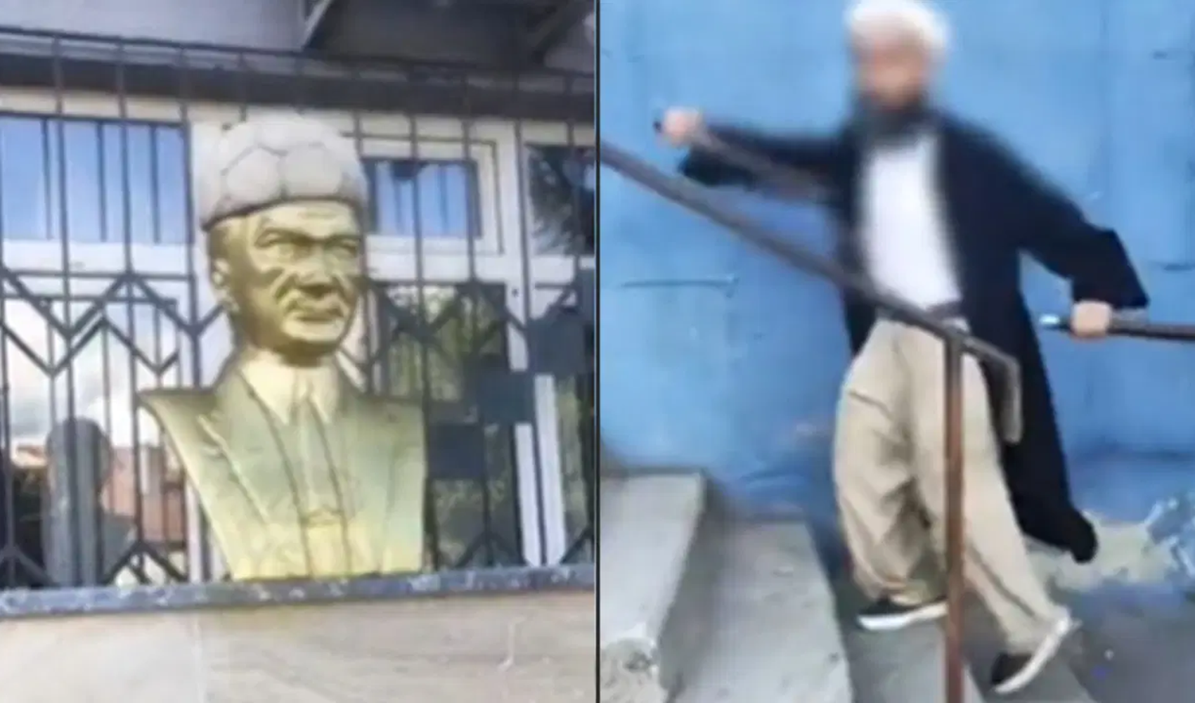 İzmit'te Atatürk büstüne saldıran şahıs gözaltına alındı