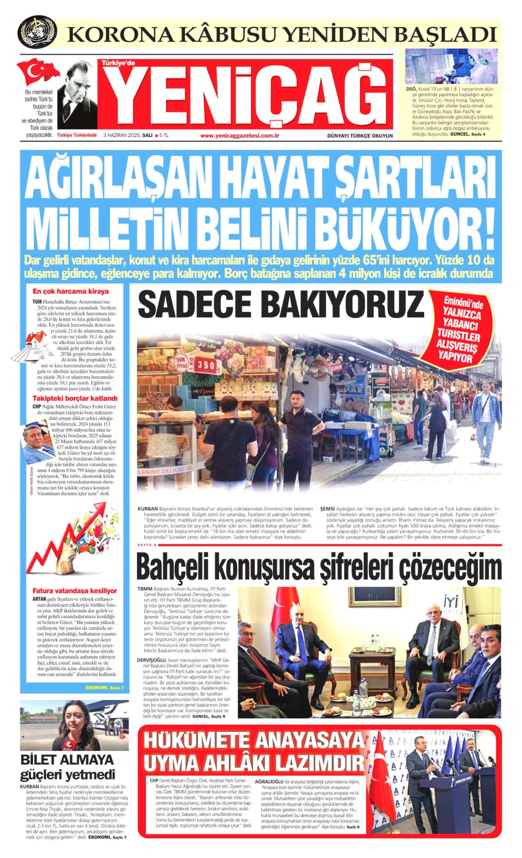 3 Haziran 2025 gazete manşetleri
