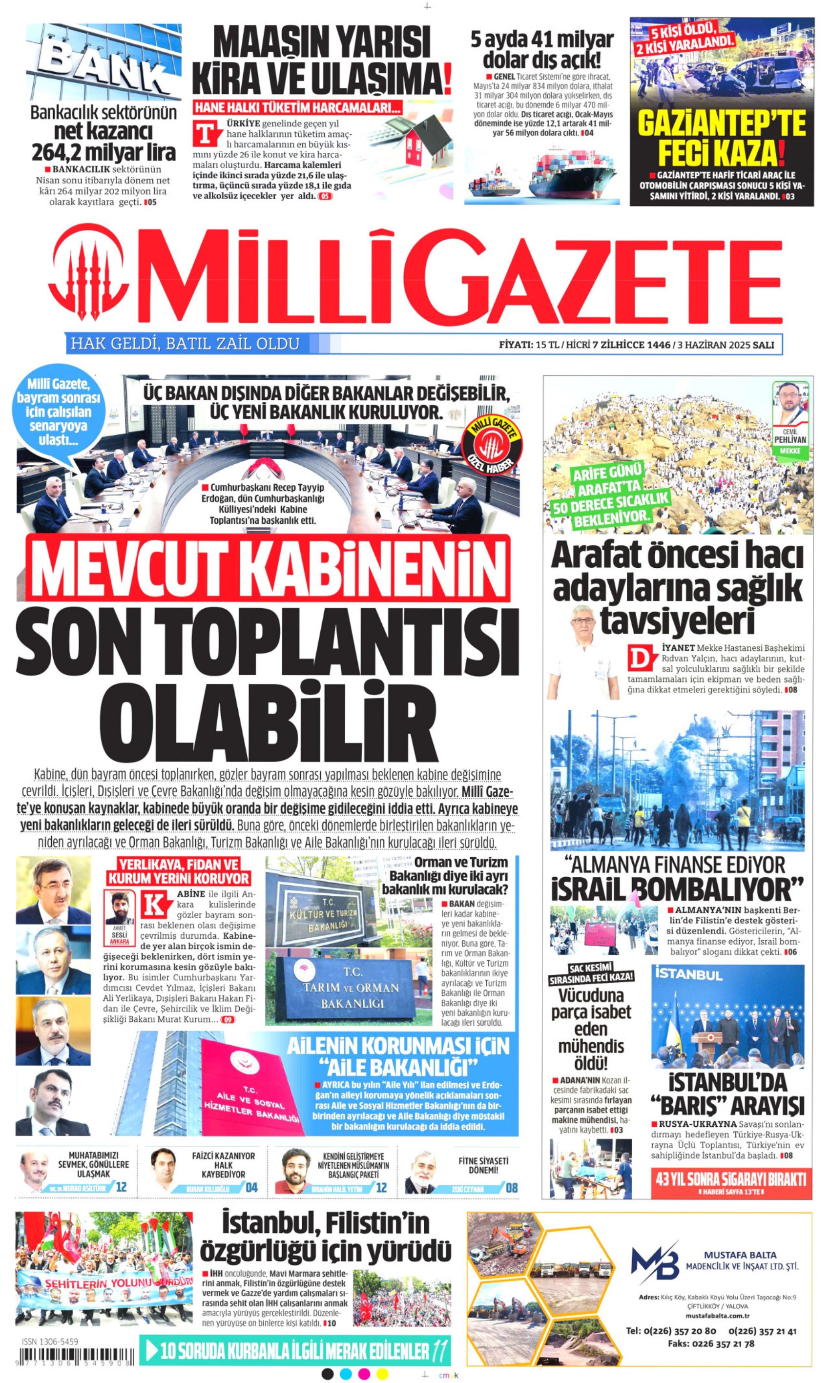 3 Haziran 2025 gazete manşetleri