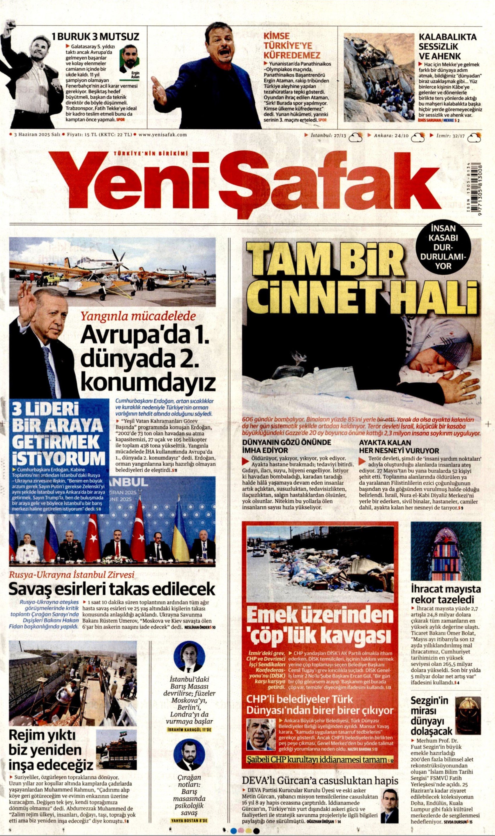 3 Haziran 2025 gazete manşetleri