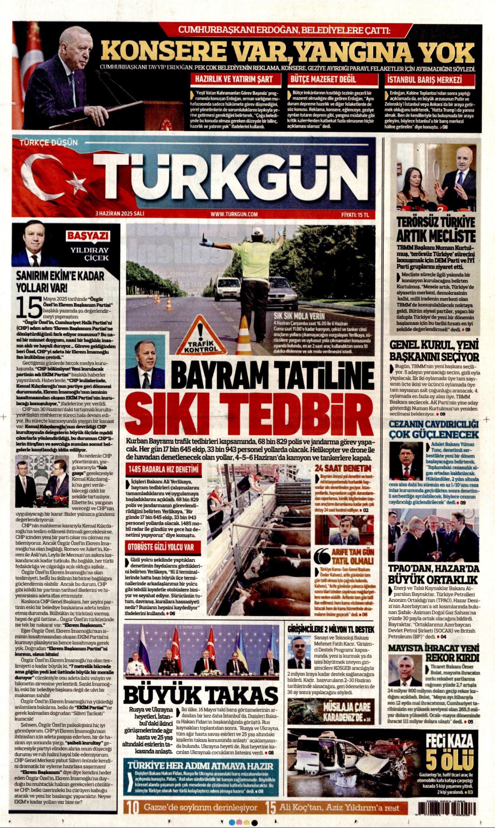 3 Haziran 2025 gazete manşetleri