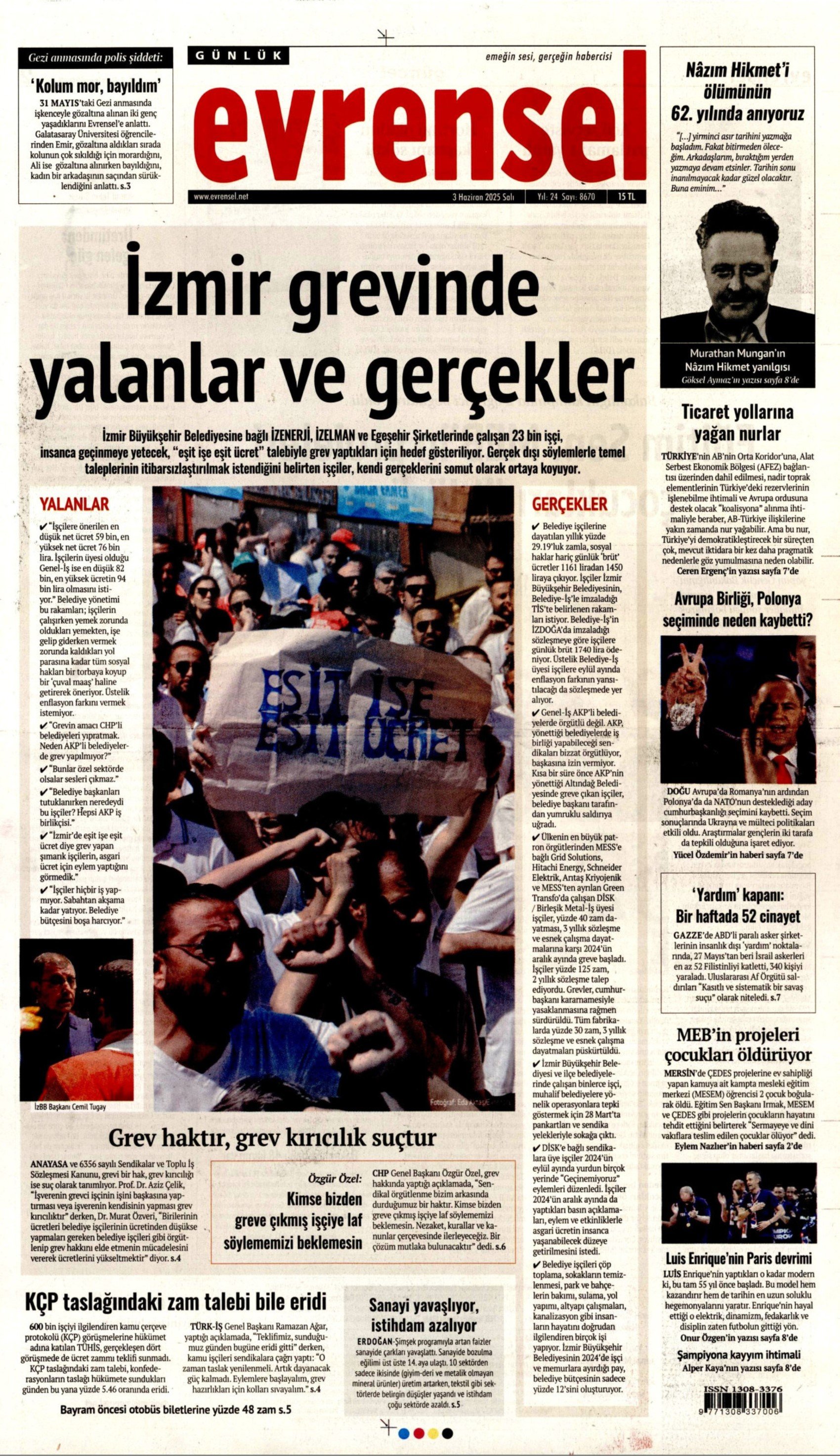 3 Haziran 2025 gazete manşetleri