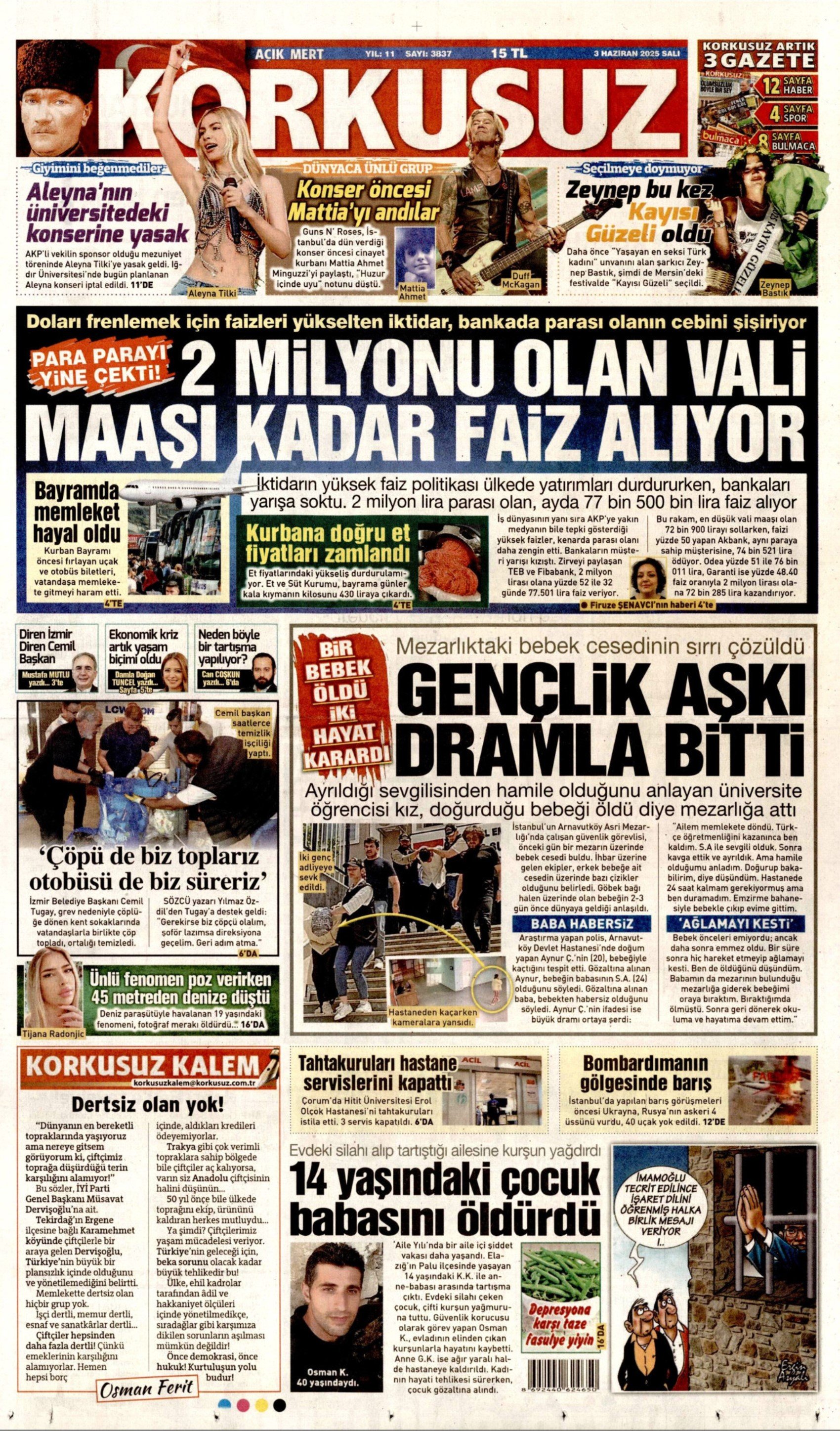 3 Haziran 2025 gazete manşetleri