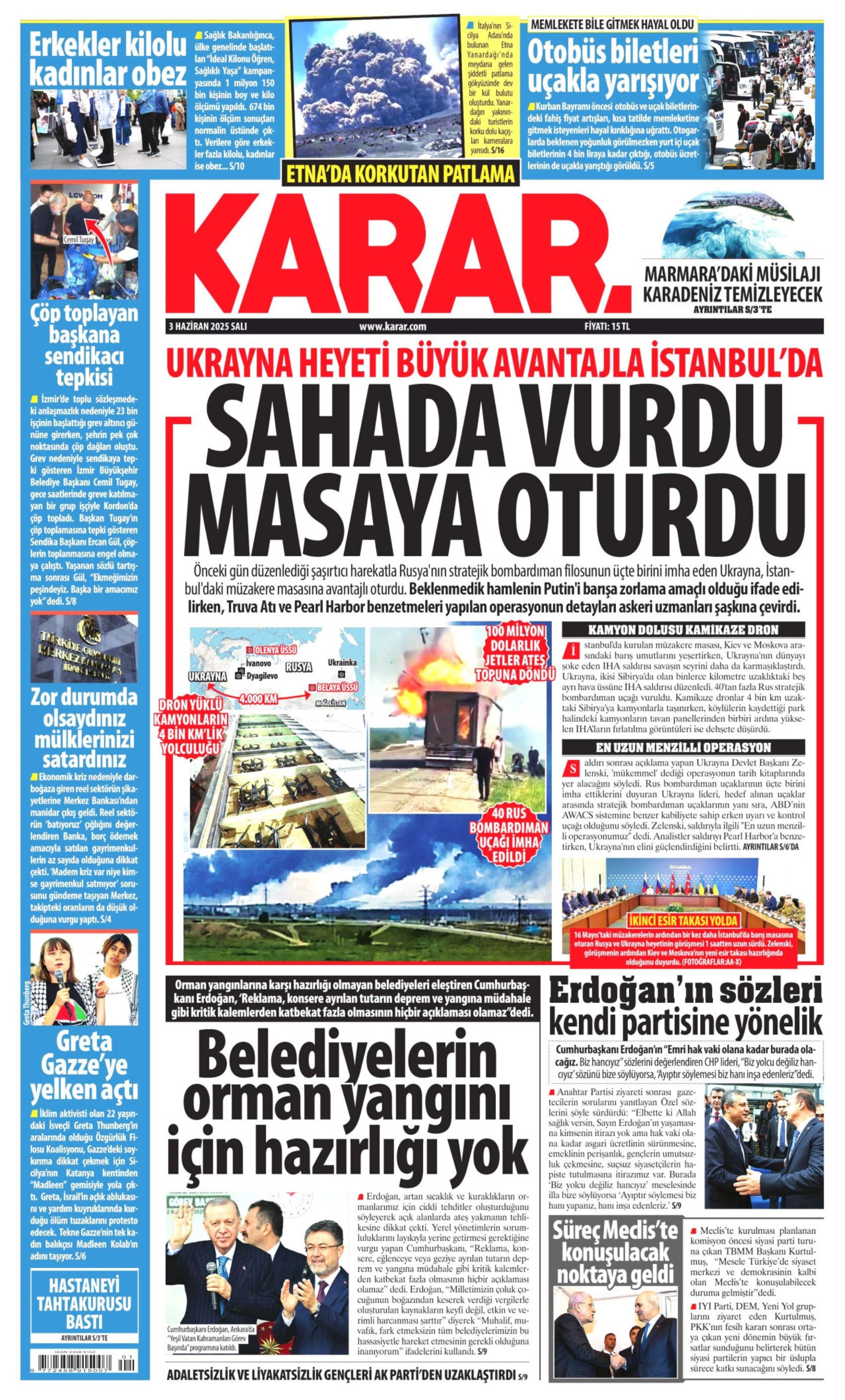 3 Haziran 2025 gazete manşetleri