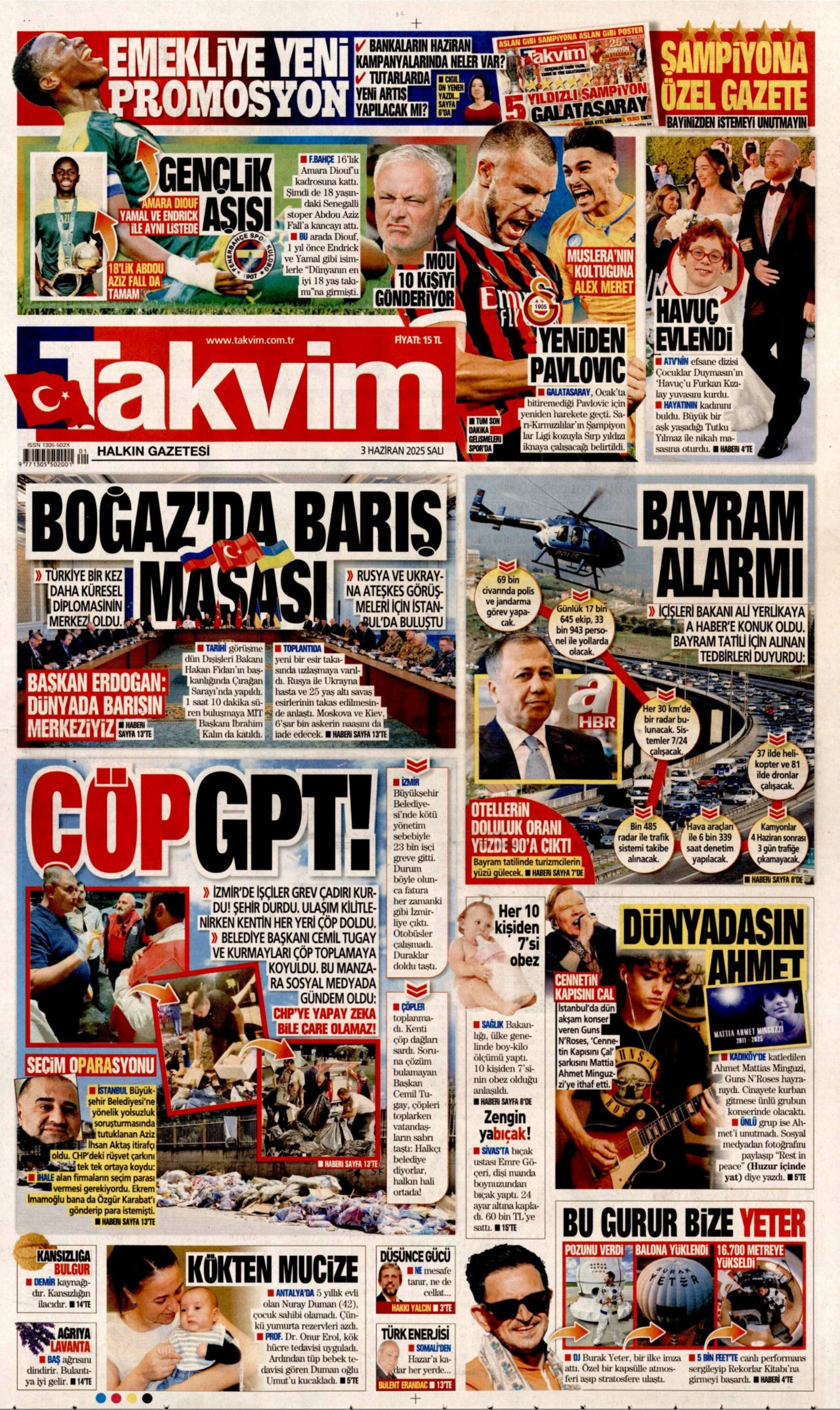 3 Haziran 2025 gazete manşetleri