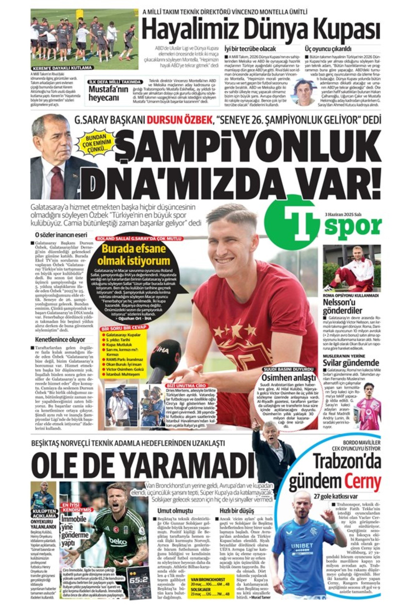 Sporda günün manşetleri... Osimhen'de sıcak saatler: 'Resmen gitti'
