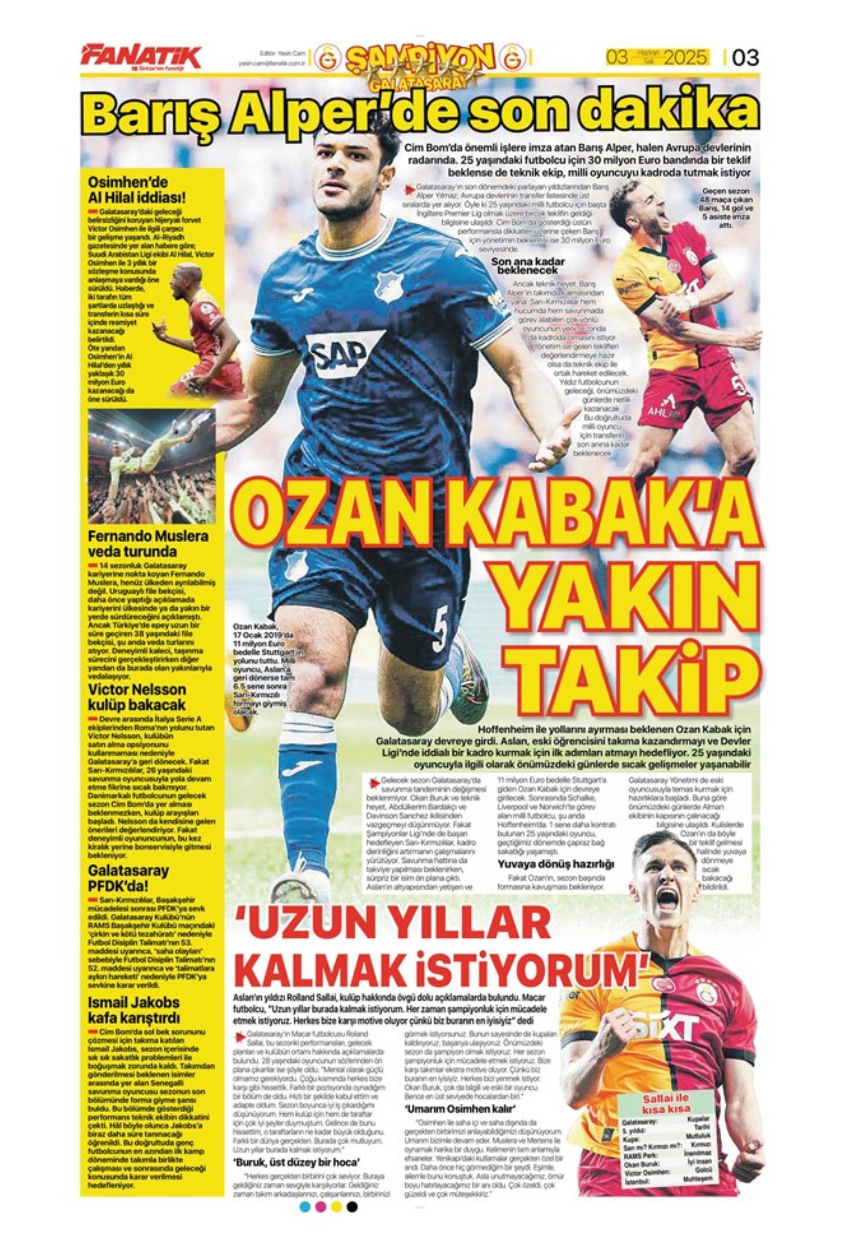 Sporda günün manşetleri... Osimhen'de sıcak saatler: 'Resmen gitti'