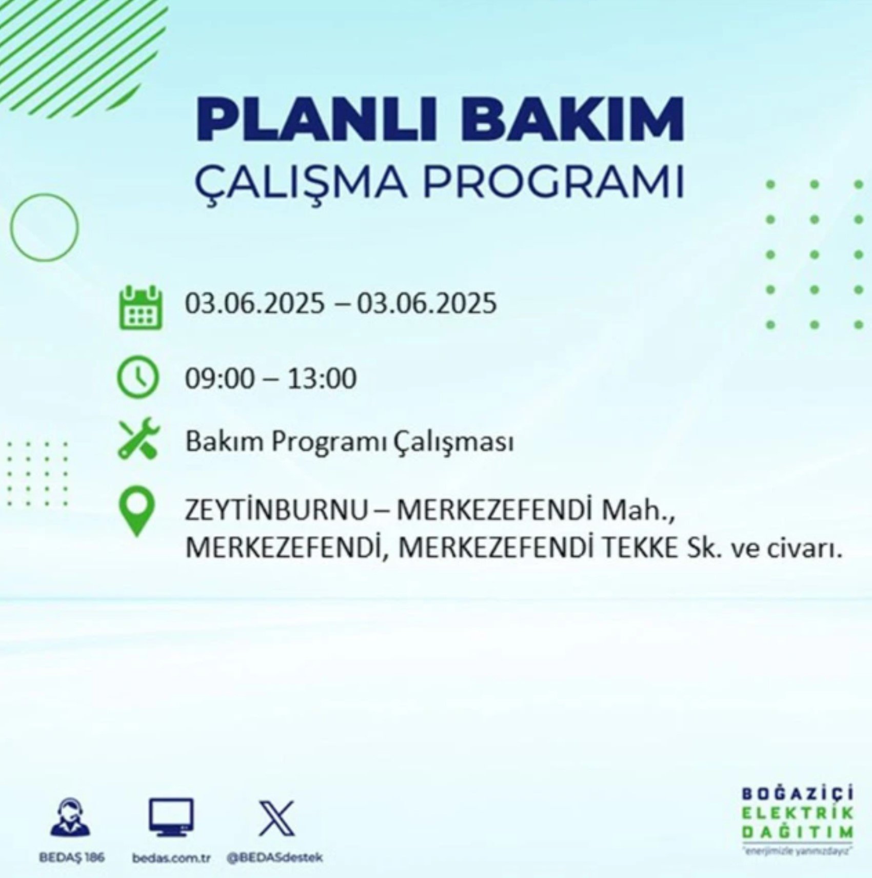 BEDAŞ paylaştı: İstanbul'da 3 Haziran Salı günü elektrik kesintisi yaşanacak ilçeler