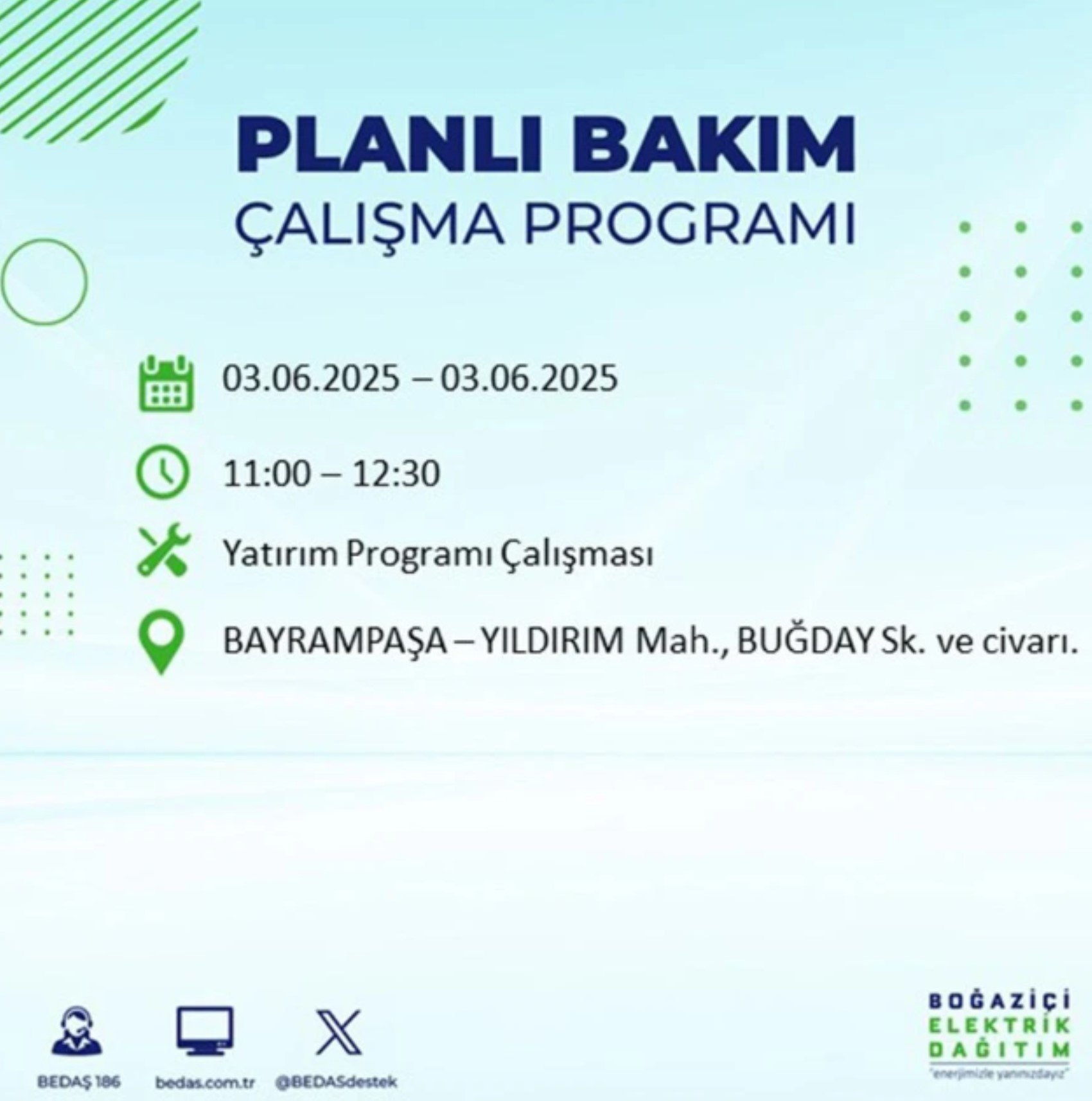 BEDAŞ paylaştı: İstanbul'da 3 Haziran Salı günü elektrik kesintisi yaşanacak ilçeler