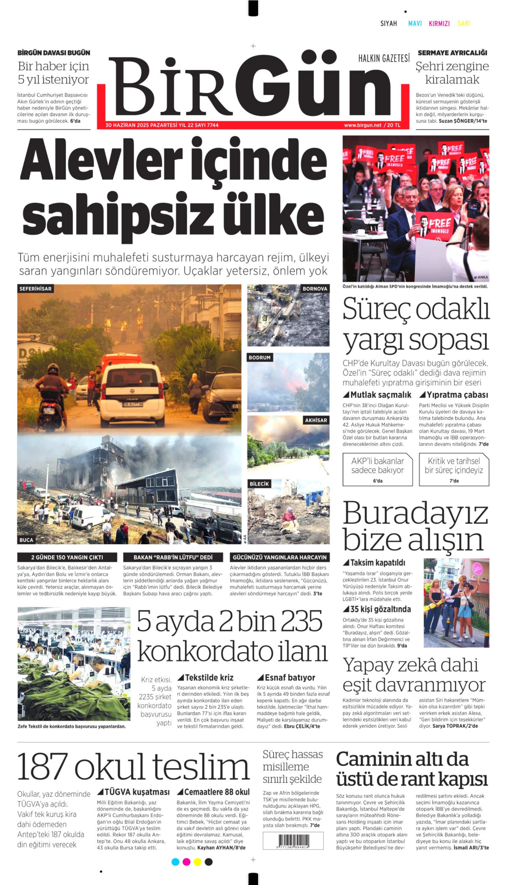 30 Haziran gazete manşetleri... CHP'de kritik gün: 'Dananın kuyruğu kopacak mı?'