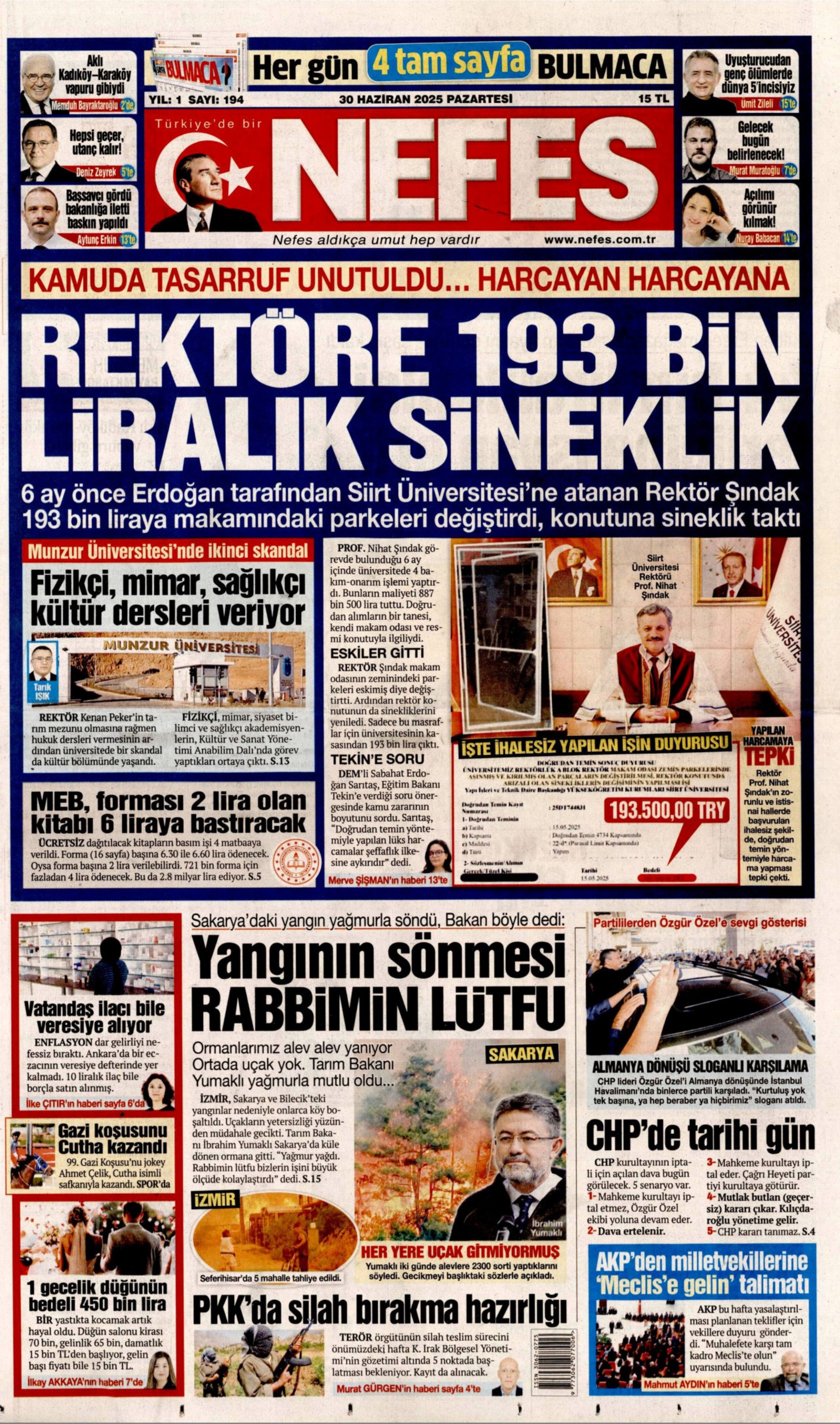 30 Haziran gazete manşetleri... CHP'de kritik gün: 'Dananın kuyruğu kopacak mı?'