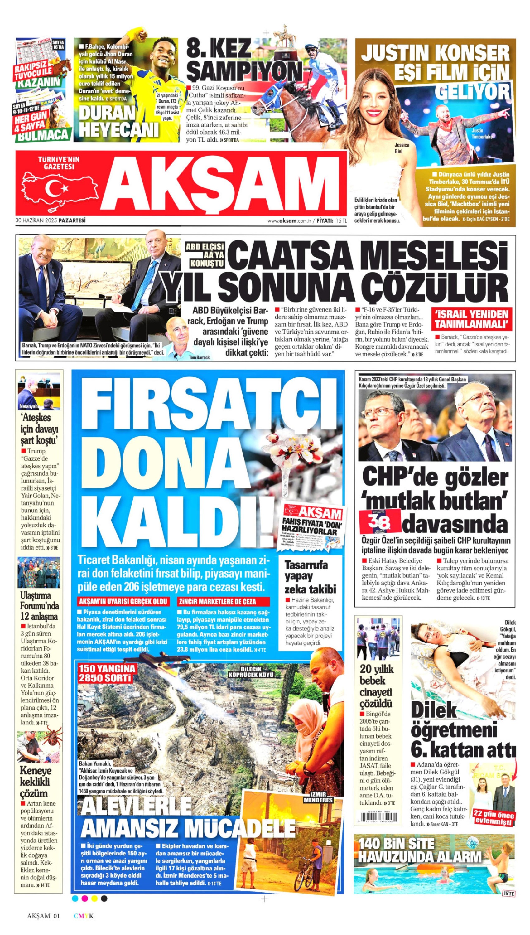 30 Haziran gazete manşetleri... CHP'de kritik gün: 'Dananın kuyruğu kopacak mı?'