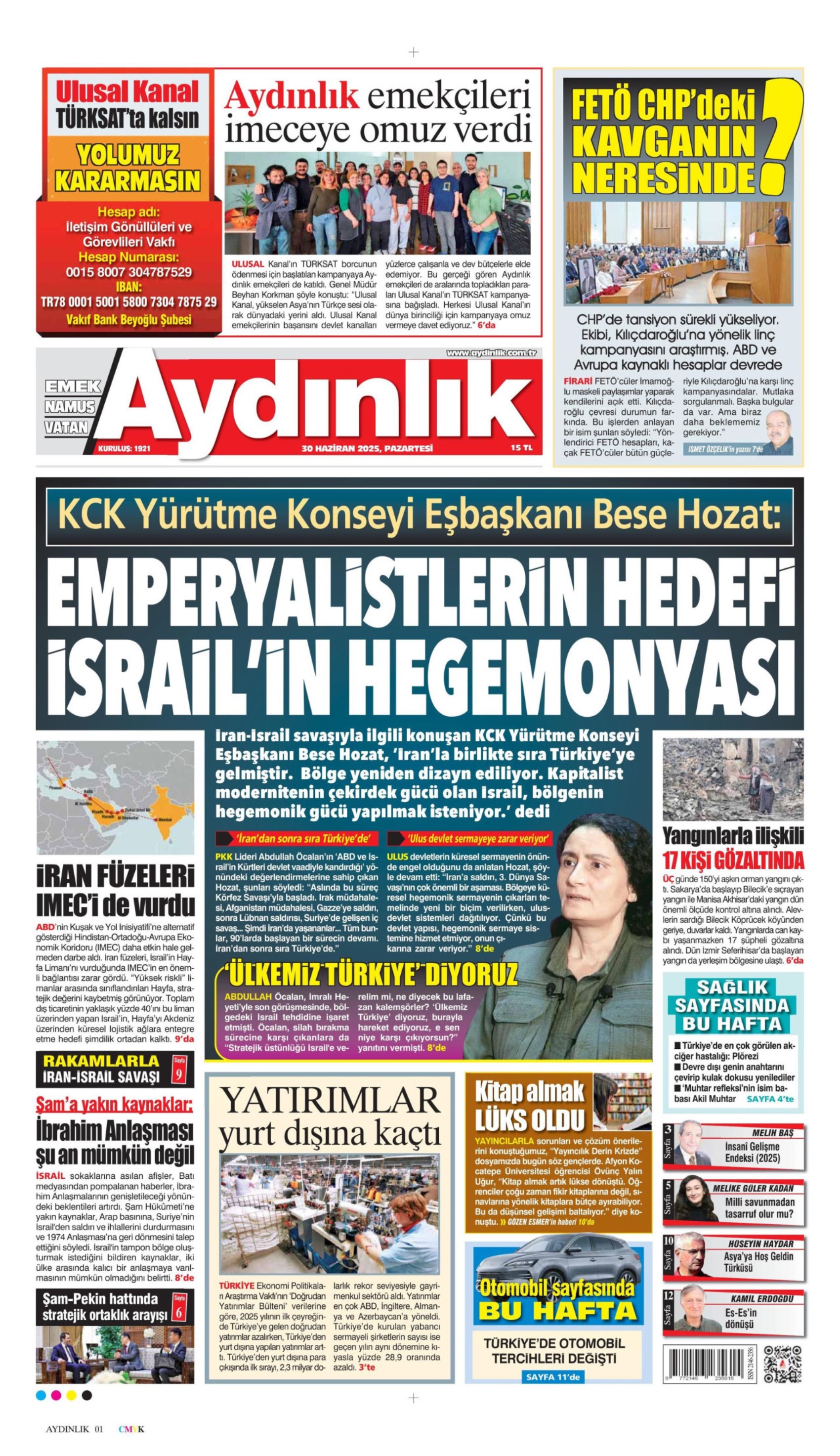 30 Haziran gazete manşetleri... CHP'de kritik gün: 'Dananın kuyruğu kopacak mı?'
