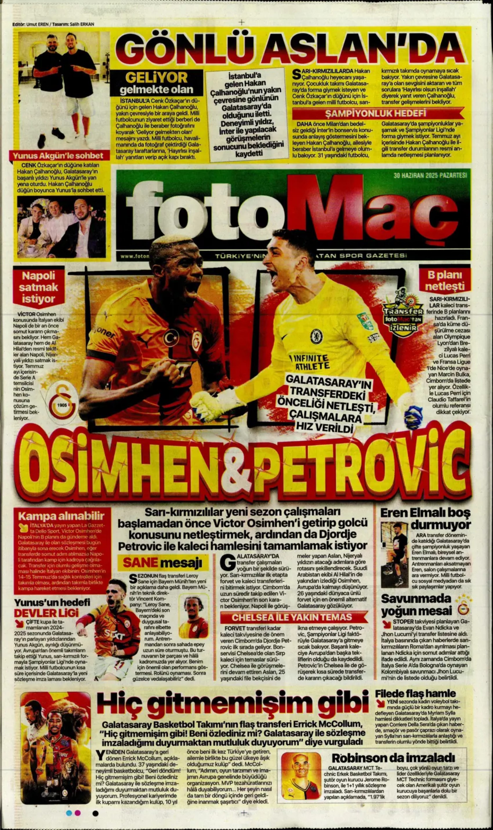 Sporda günün manşetleri... Fenerbahçe Jhon Duran transferini bitirdi: Osimhen kızdırıyor!