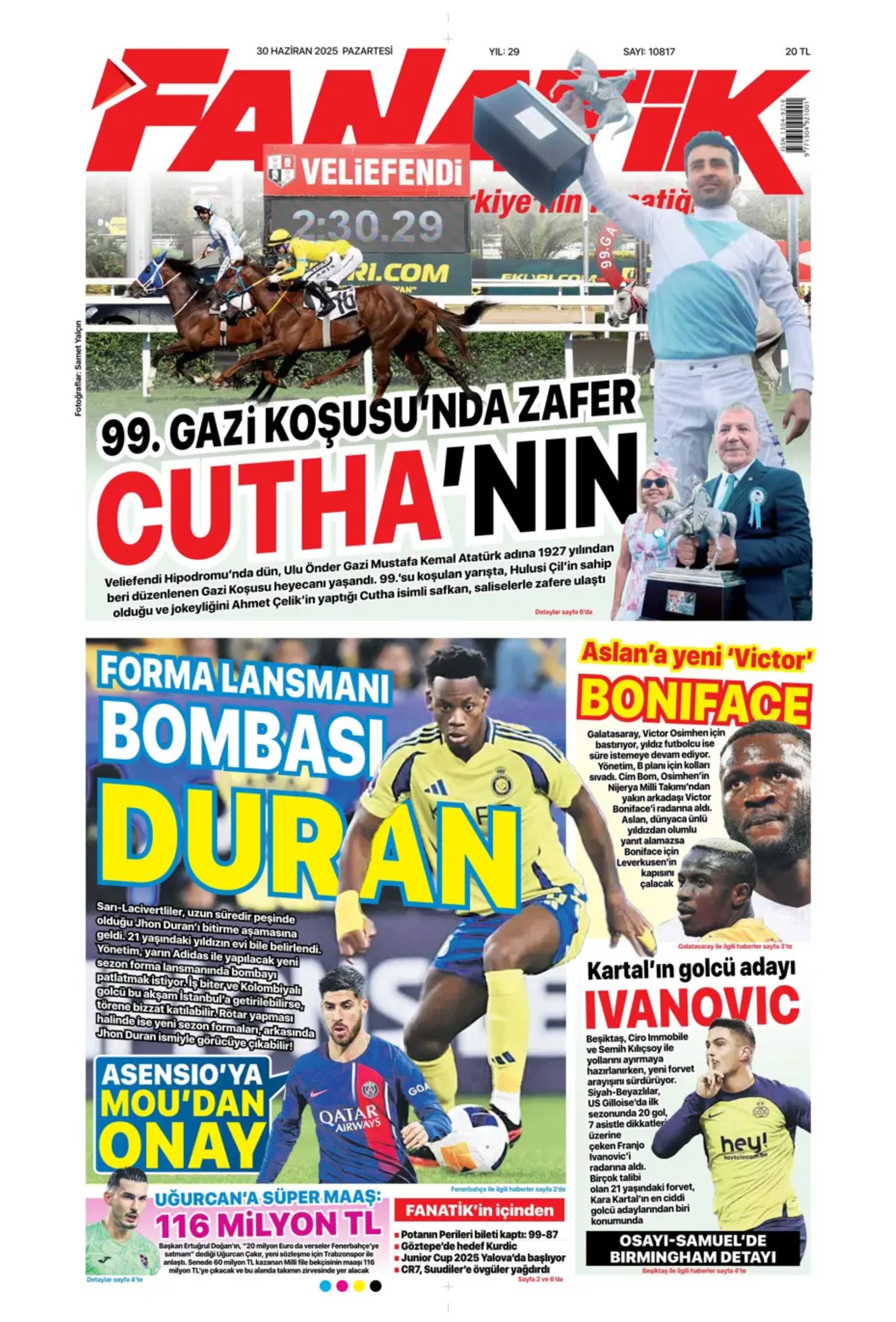 Sporda günün manşetleri... Fenerbahçe Jhon Duran transferini bitirdi: Osimhen kızdırıyor!