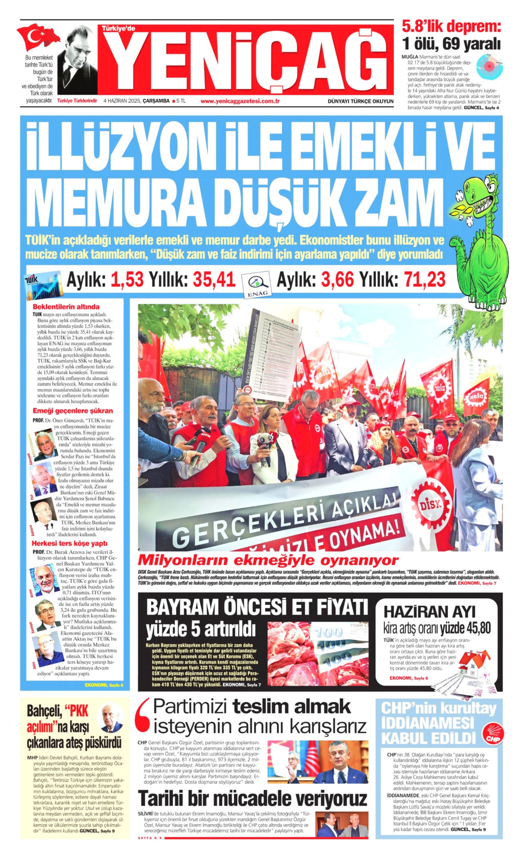 4 Haziran 2025 gazete manşetleri