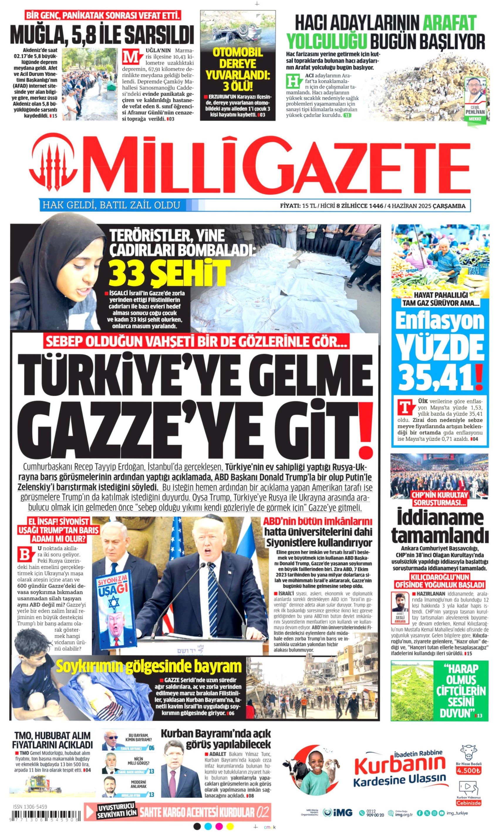 4 Haziran 2025 gazete manşetleri