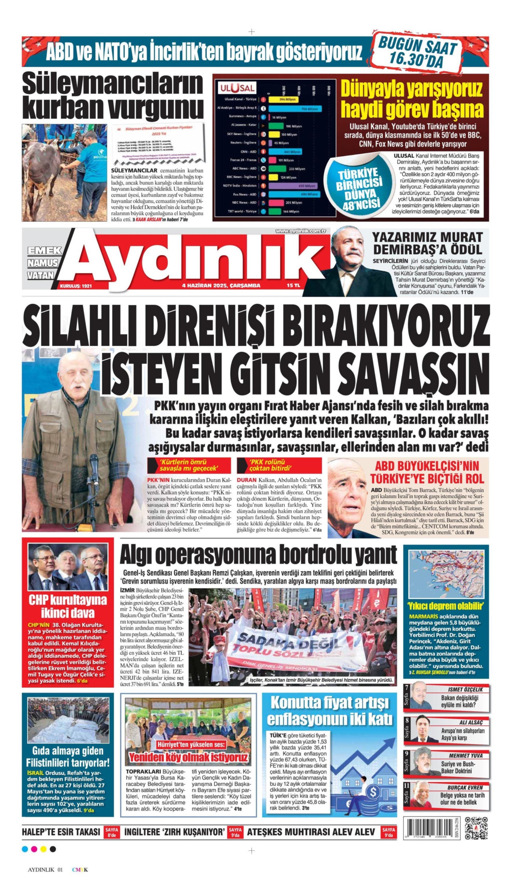 4 Haziran 2025 gazete manşetleri