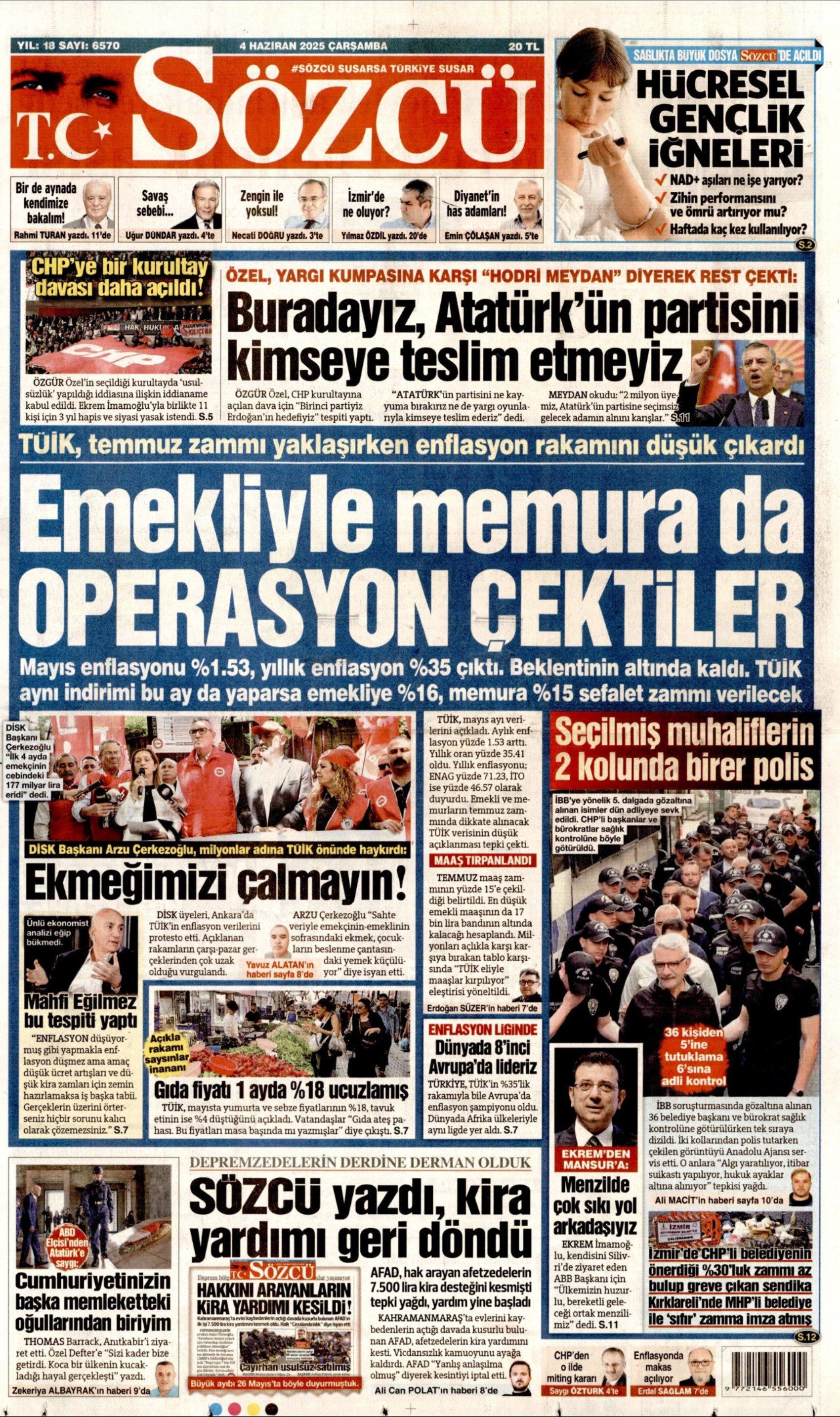 4 Haziran 2025 gazete manşetleri