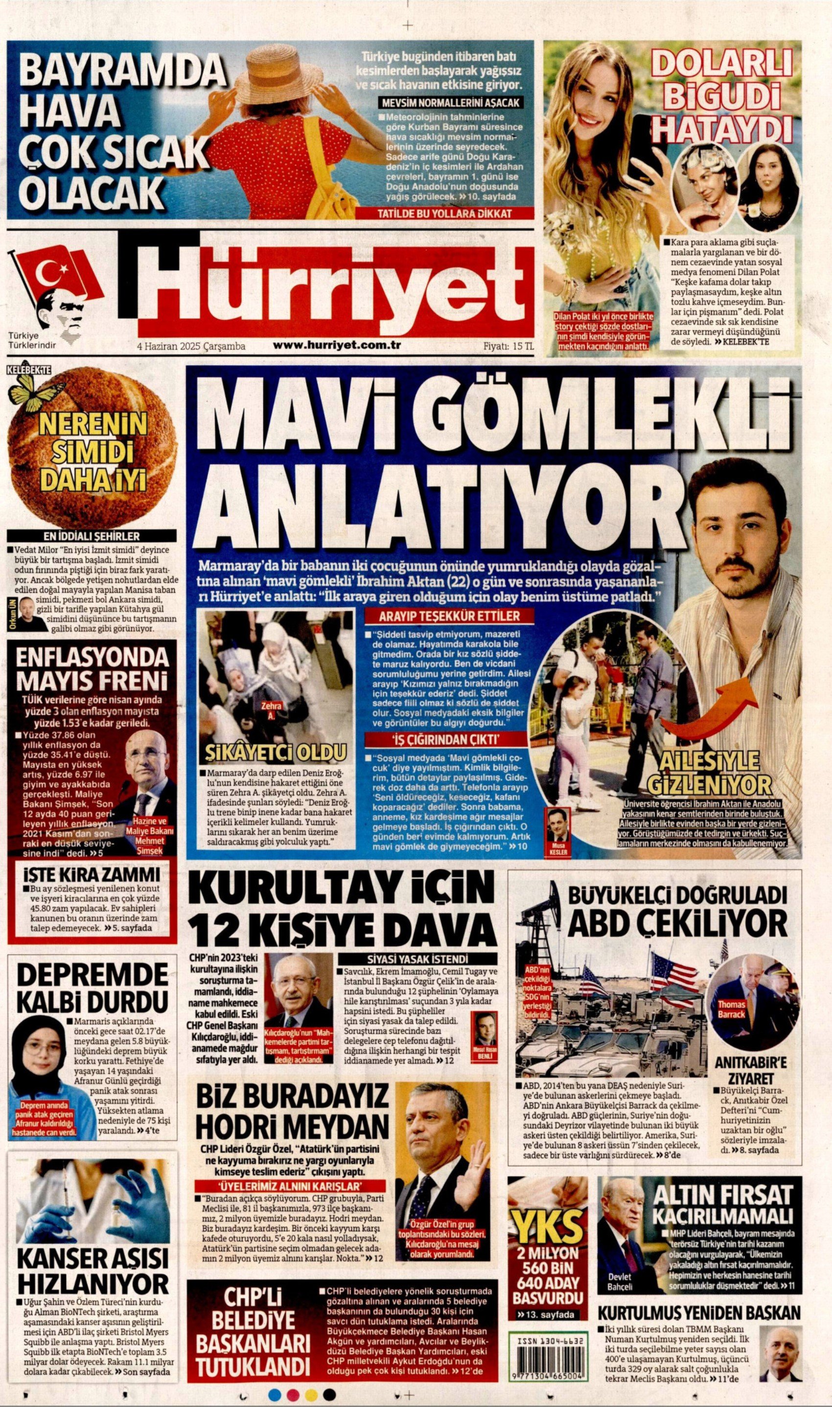 4 Haziran 2025 gazete manşetleri