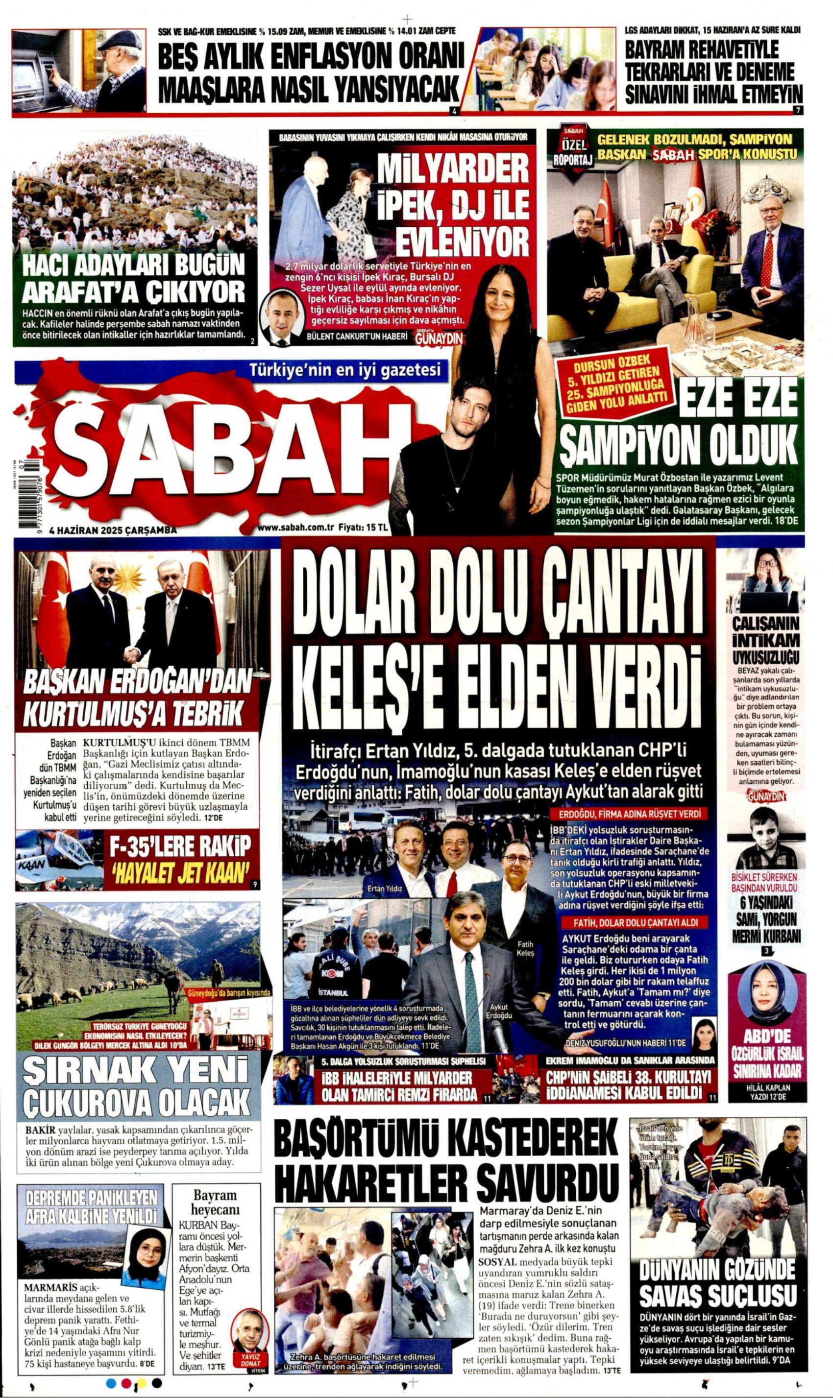4 Haziran 2025 gazete manşetleri