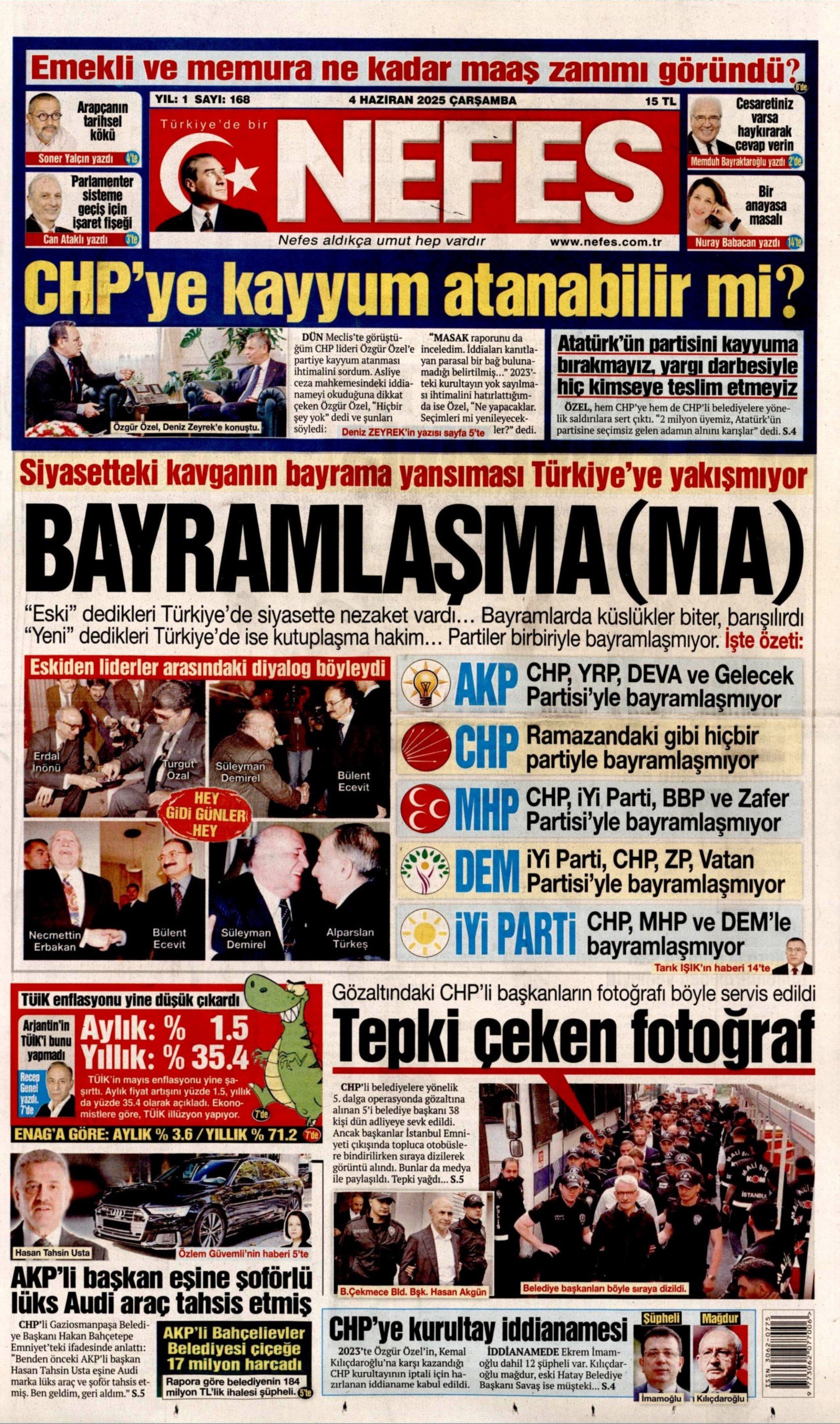 4 Haziran 2025 gazete manşetleri