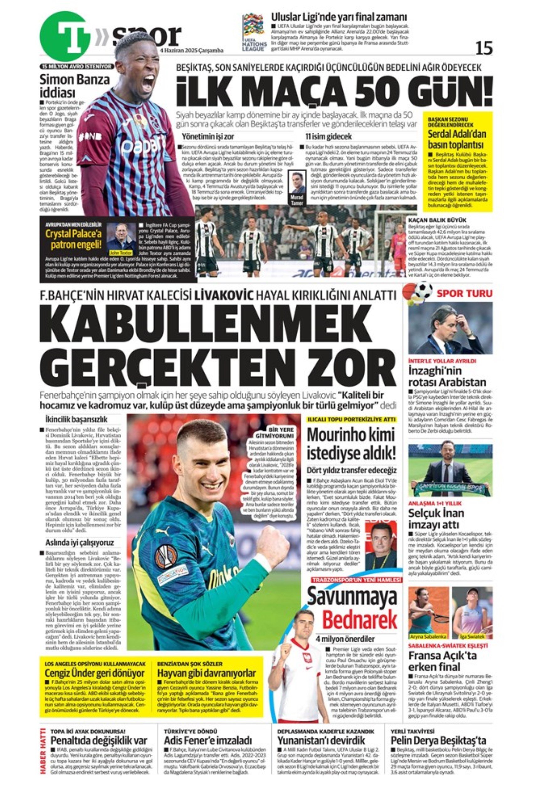 Sporda günün manşetleri... Dusan Vlahovic Fenerbahçe'ye geliyor: Uğurcan Çakır bombası