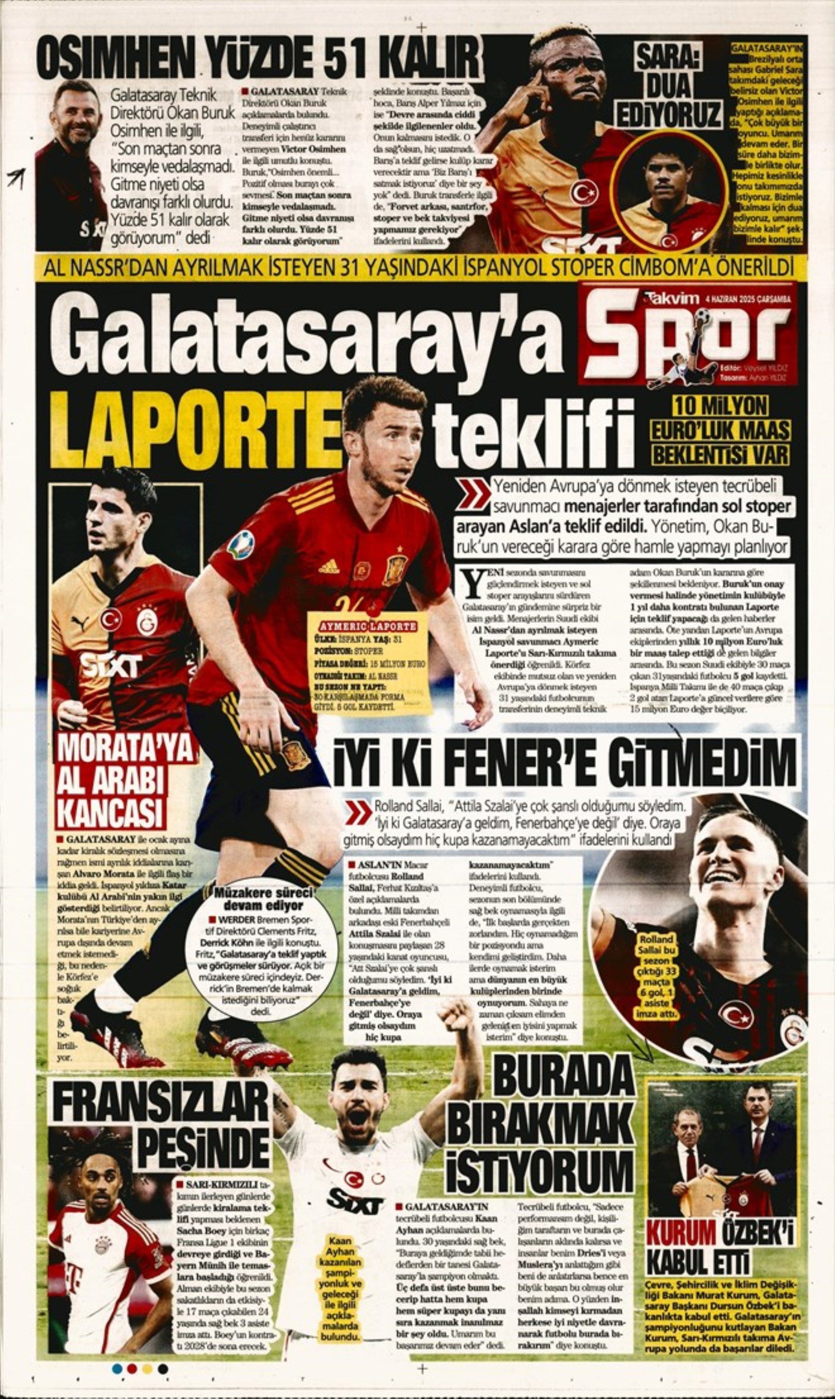 Sporda günün manşetleri... Dusan Vlahovic Fenerbahçe'ye geliyor: Uğurcan Çakır bombası