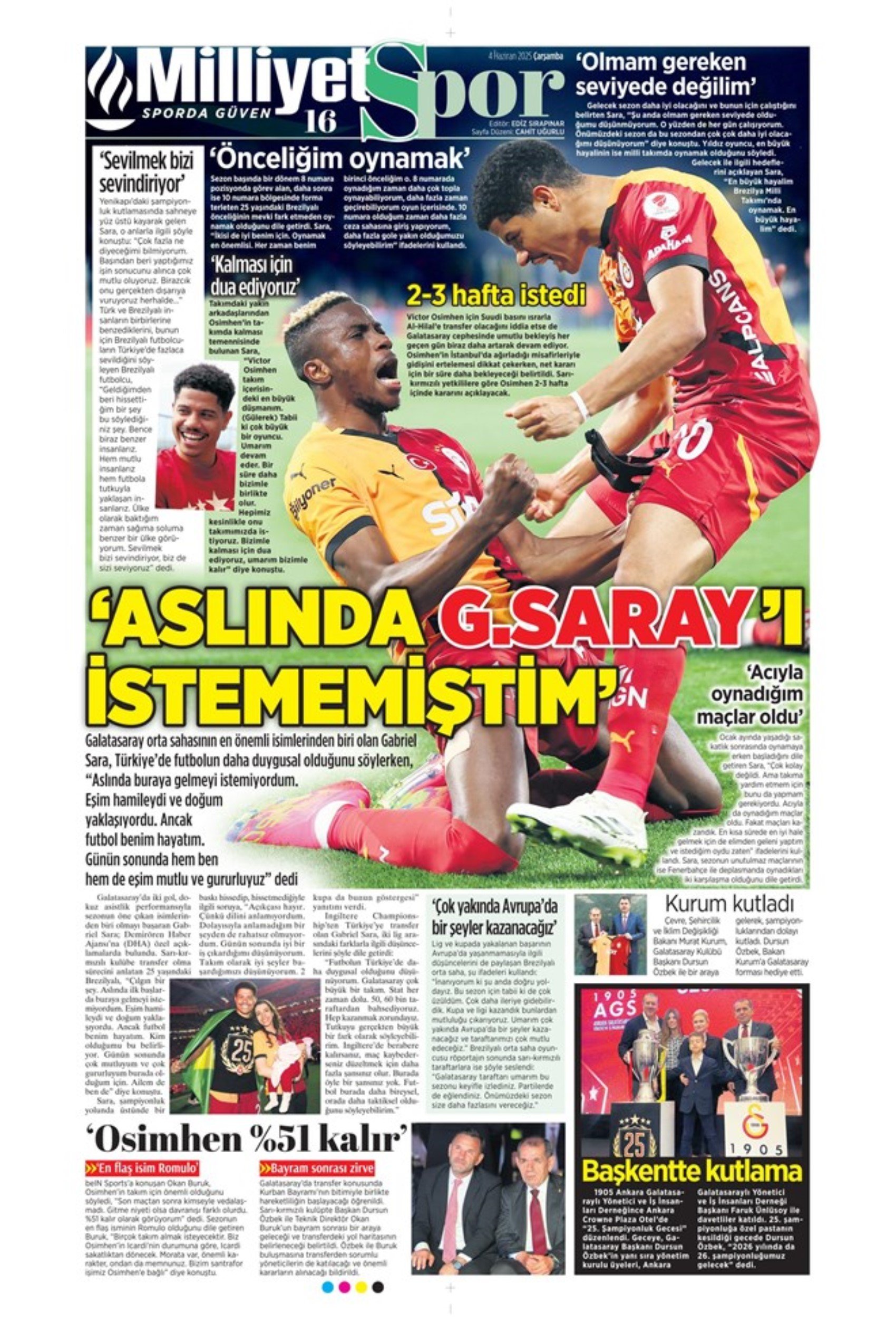 Sporda günün manşetleri... Dusan Vlahovic Fenerbahçe'ye geliyor: Uğurcan Çakır bombası