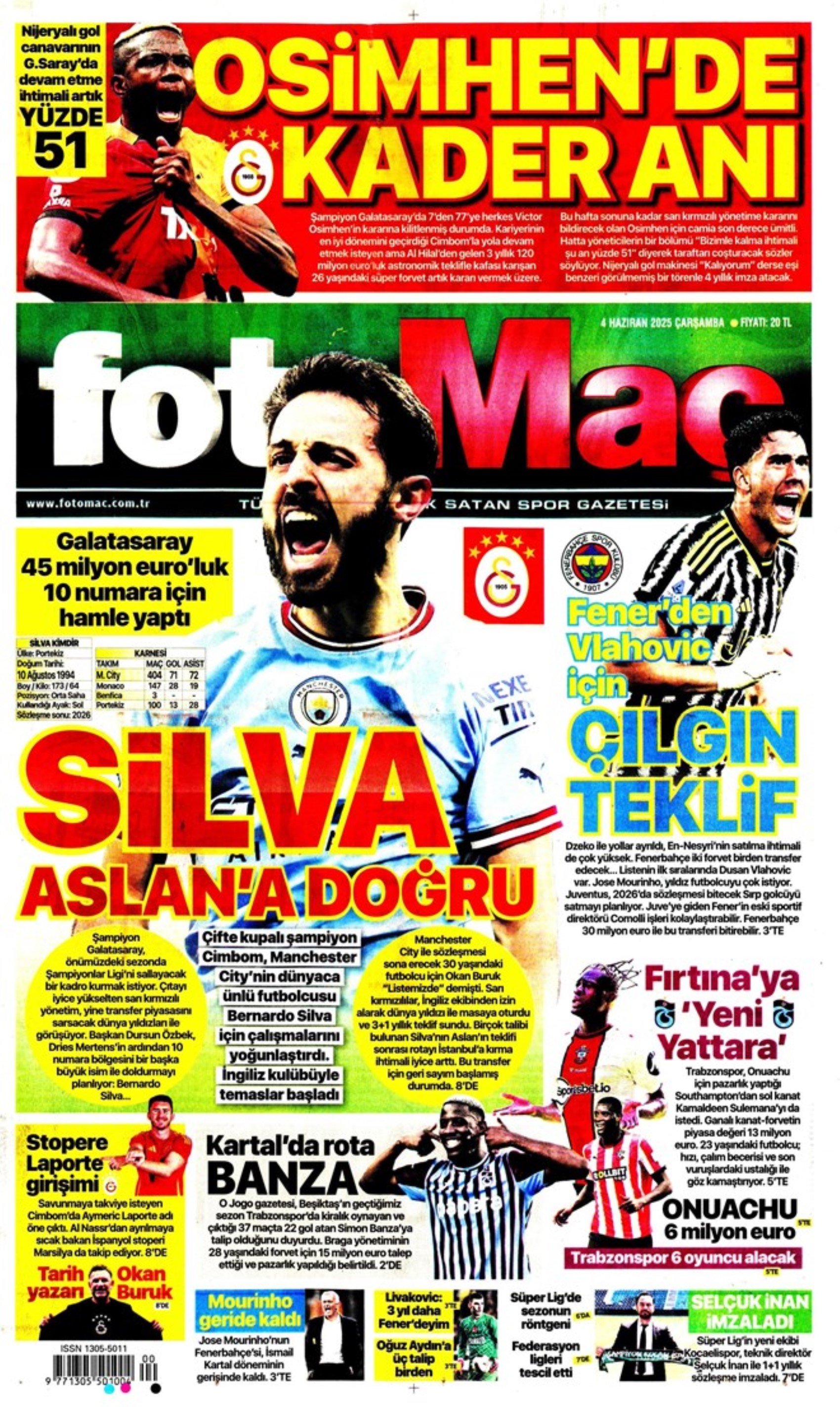 Sporda günün manşetleri... Dusan Vlahovic Fenerbahçe'ye geliyor: Uğurcan Çakır bombası